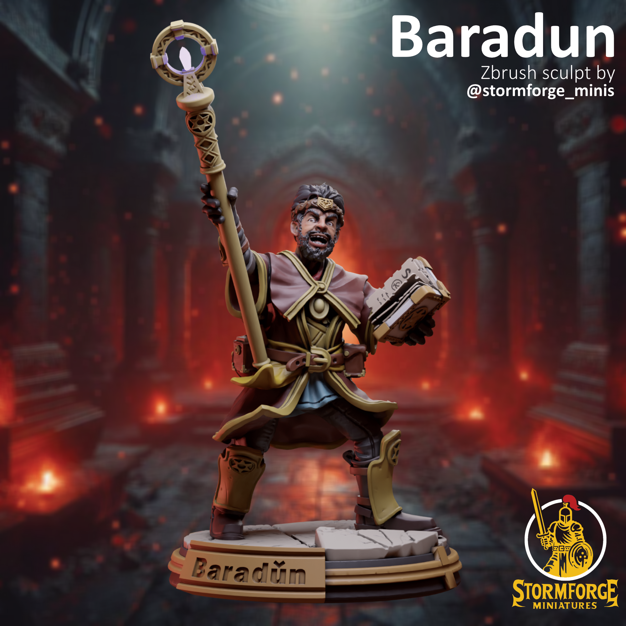 High Sorcerer Baradun 28mm FREE Viva La Dirt League Miniature