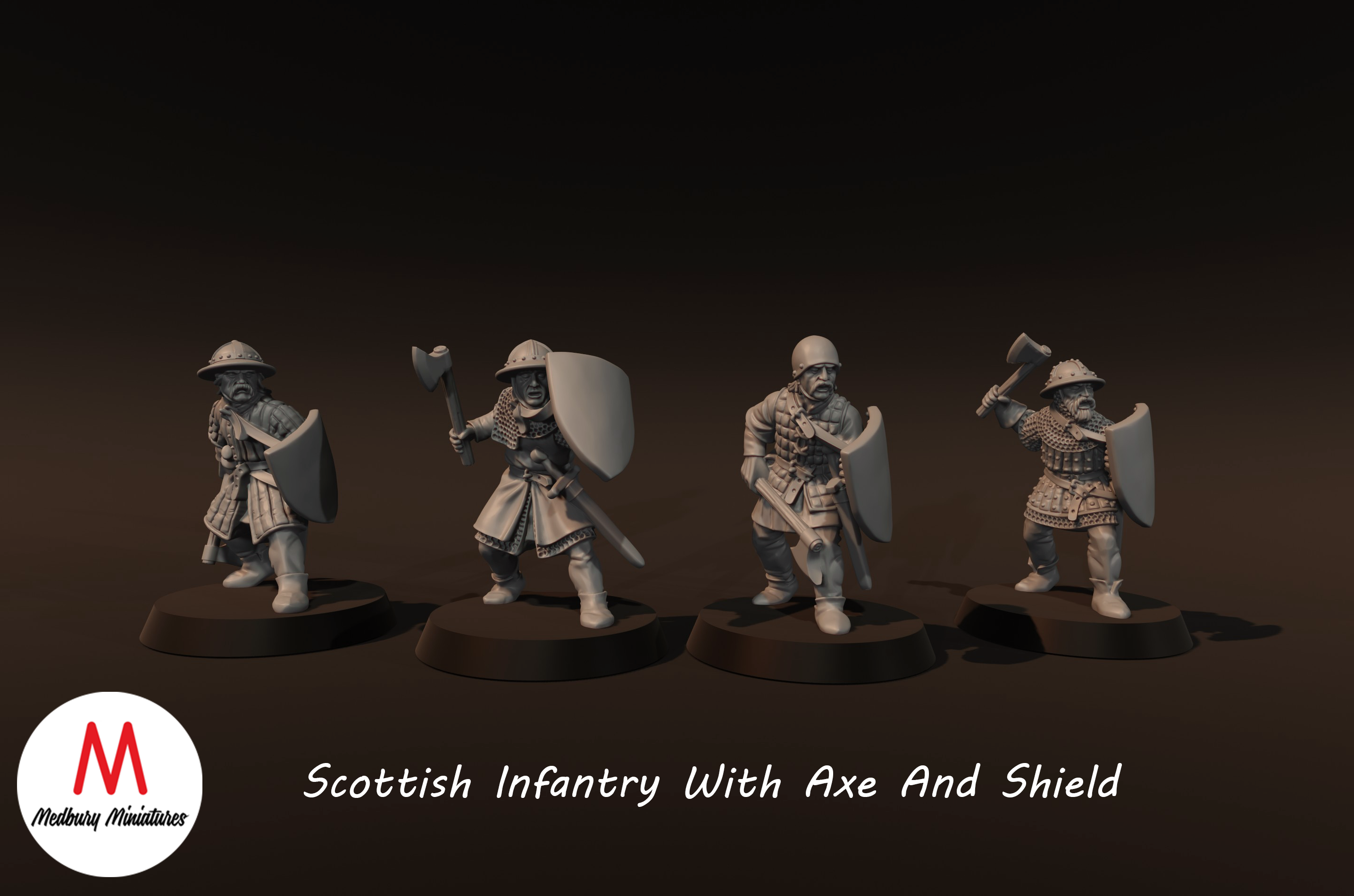 Scottish Infantry With Axe And Shield