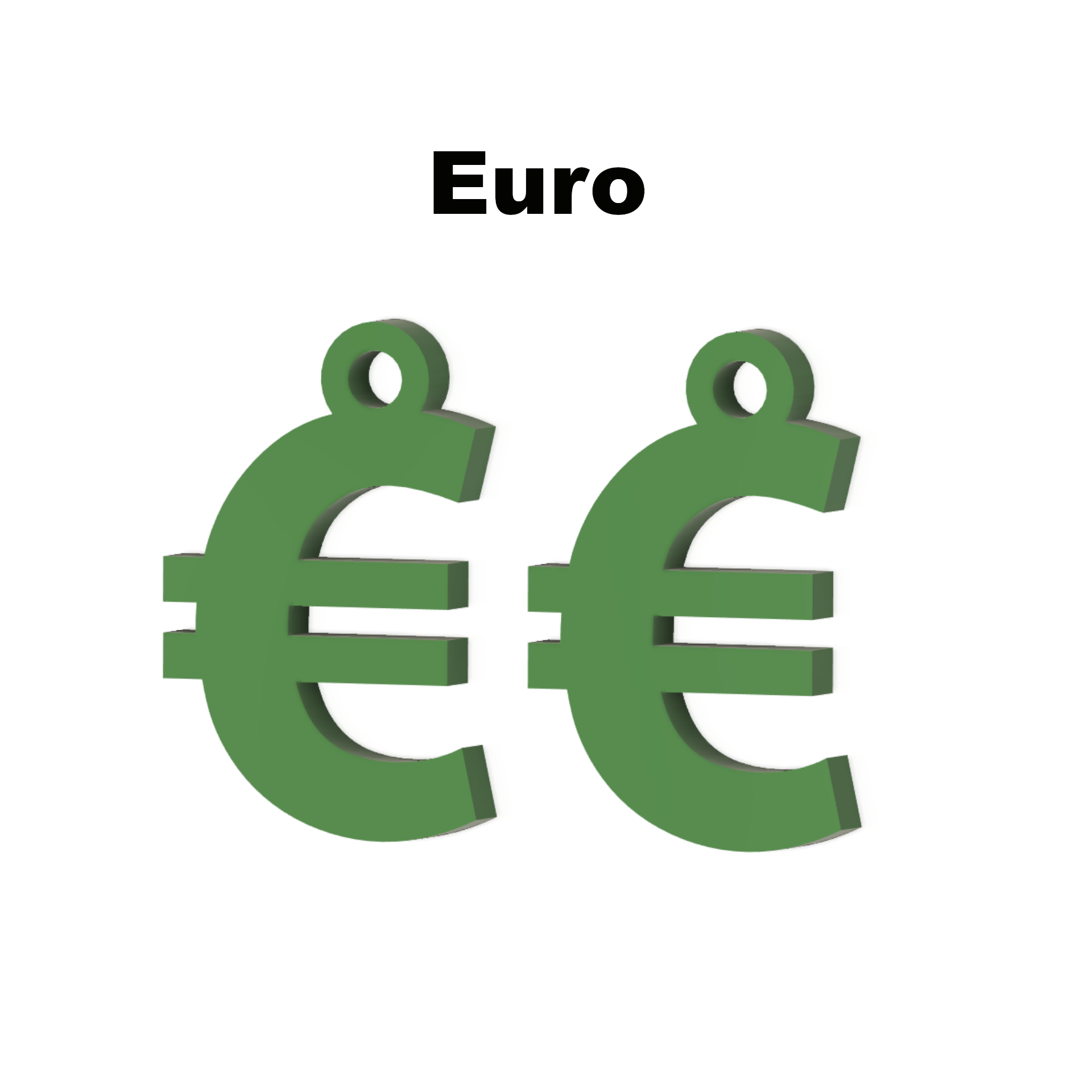 Euro Earrings for 3D Printing