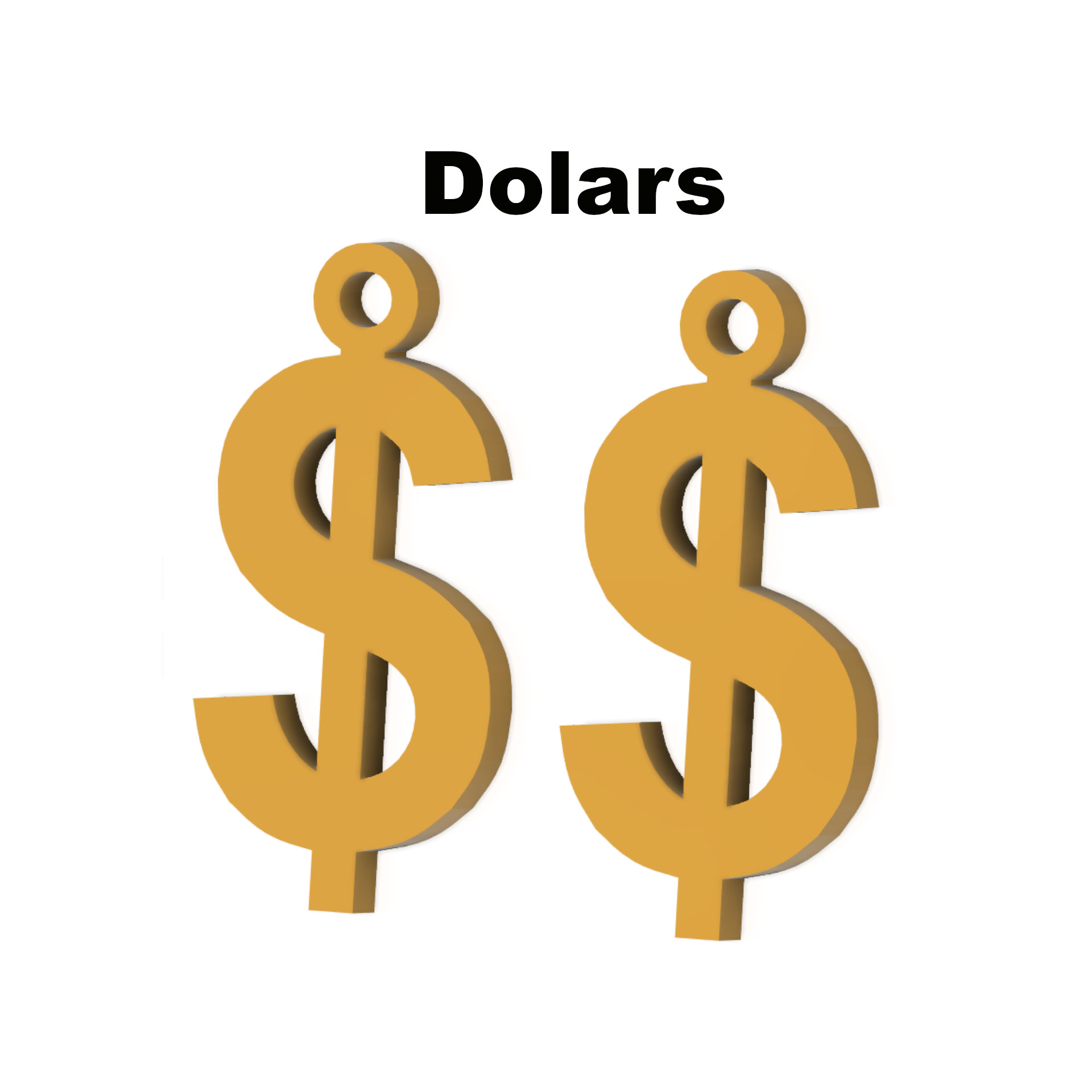 Dollar Earrings for 3D Printing