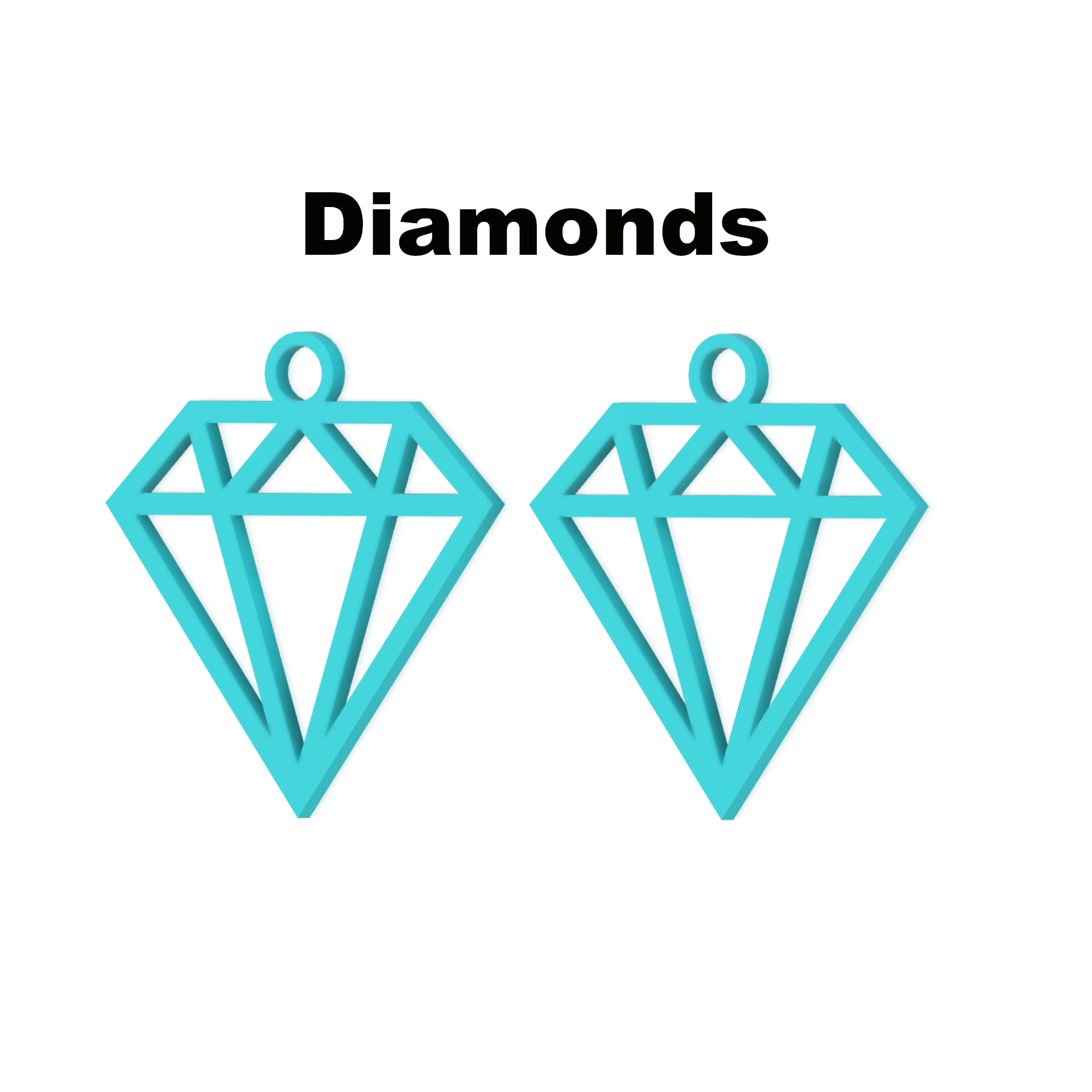 ✨ Diamond Earrings for 3D Printing ✨
