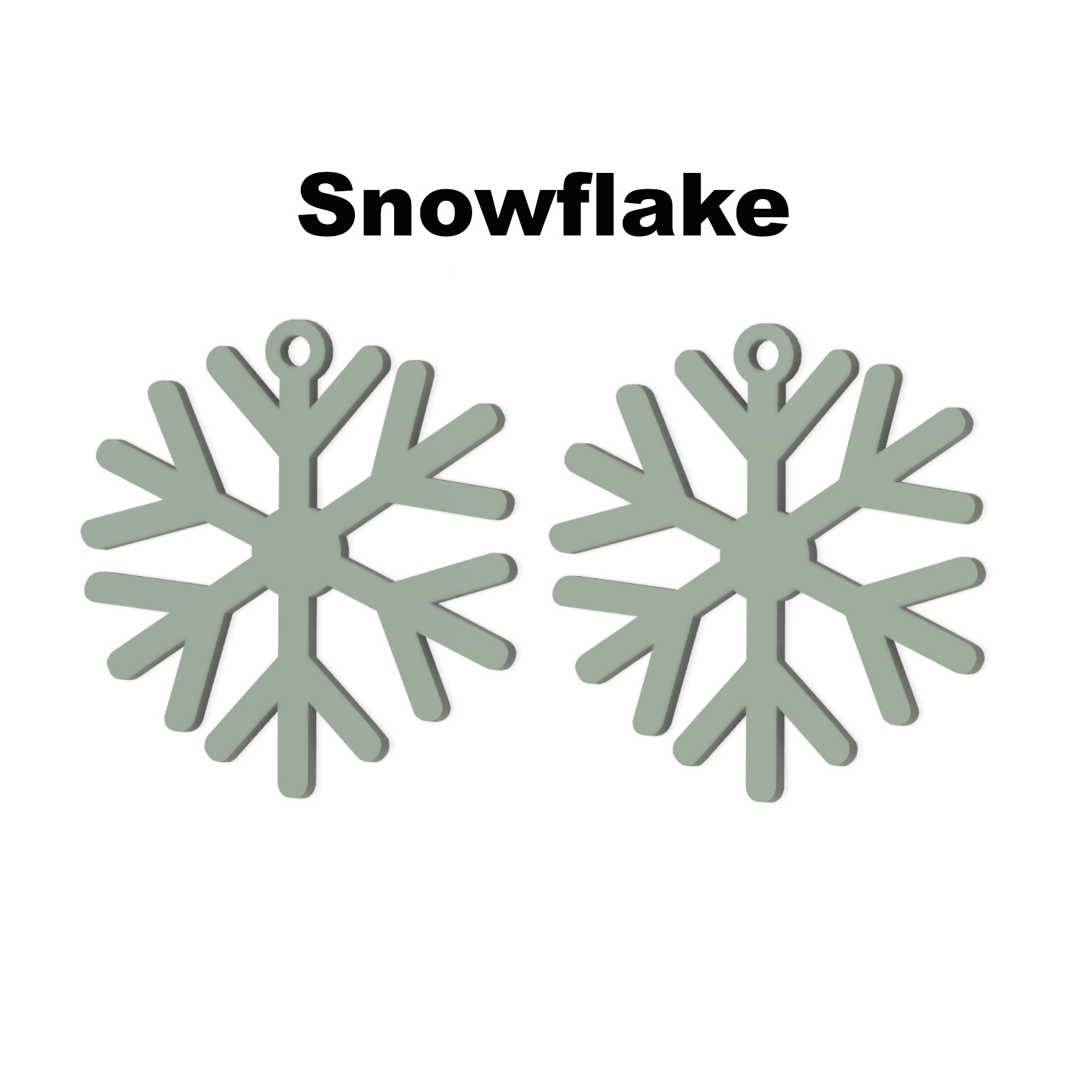 Snowflake Earrings - 3D Printable Jewelry ❄️✨