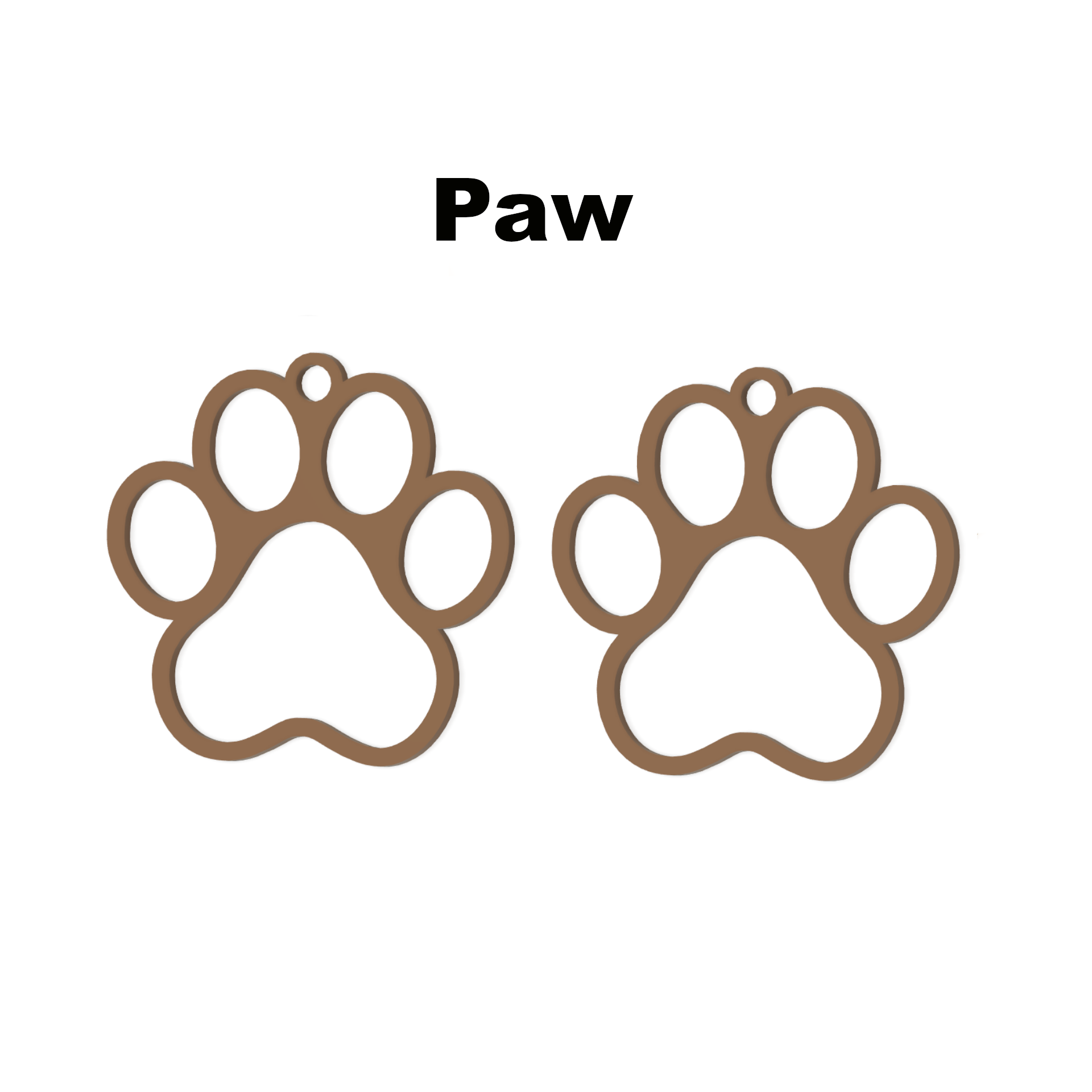 ? Paw Print Earrings - 3D Printable Jewelry