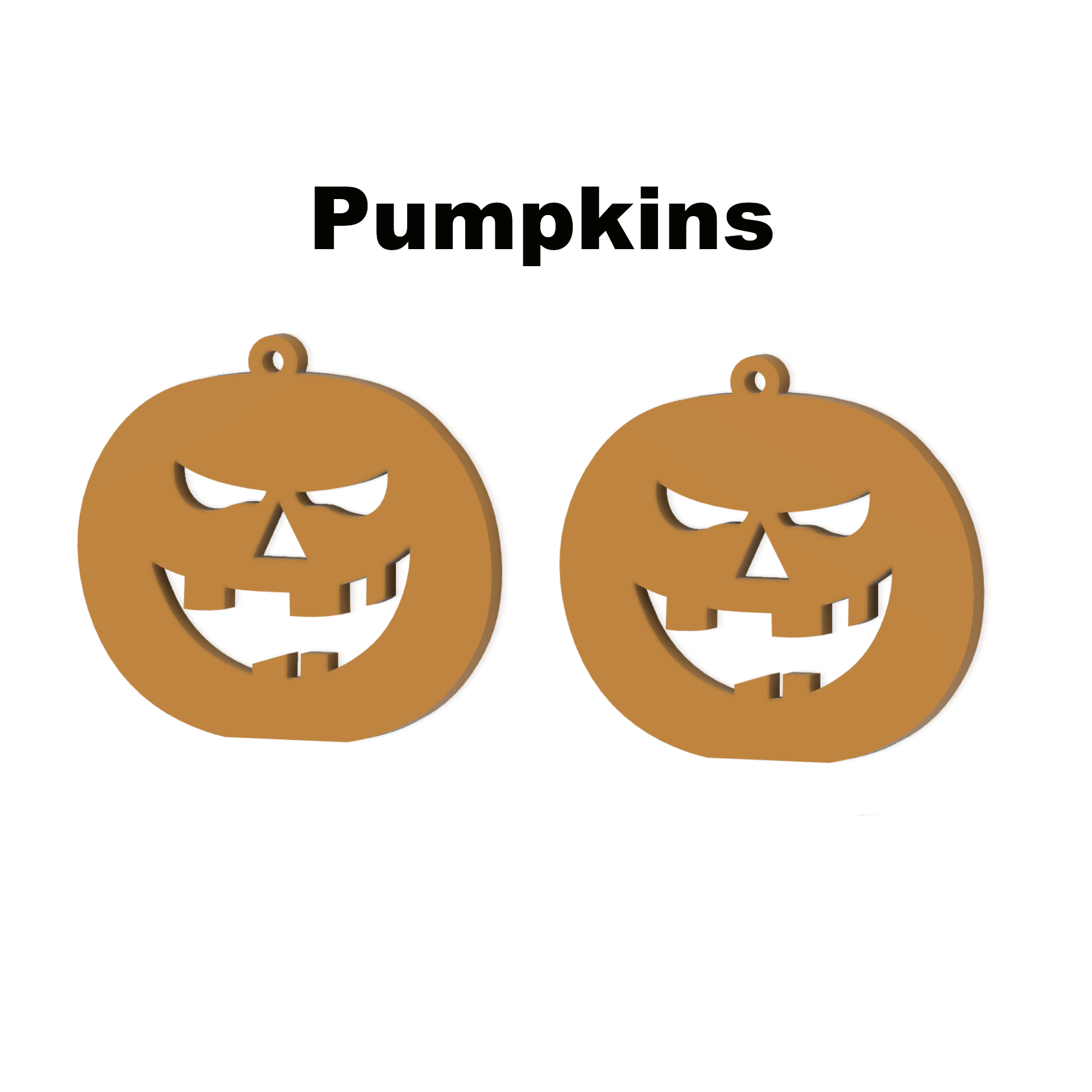 ? Halloween Pumpkin Earrings - 3D Printable ?