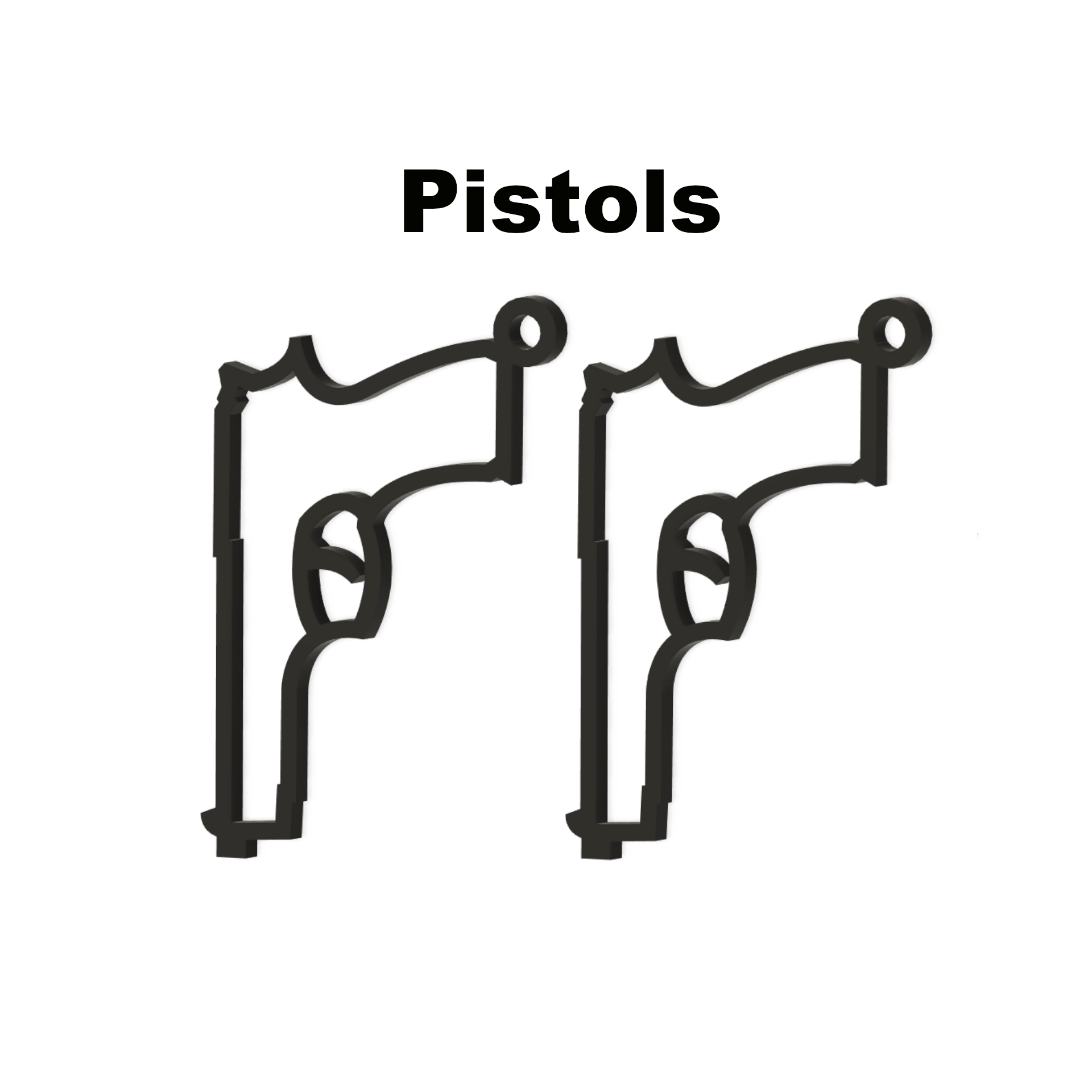 Pistol Earrings – 3D Printable Statement Jewelry ?✨