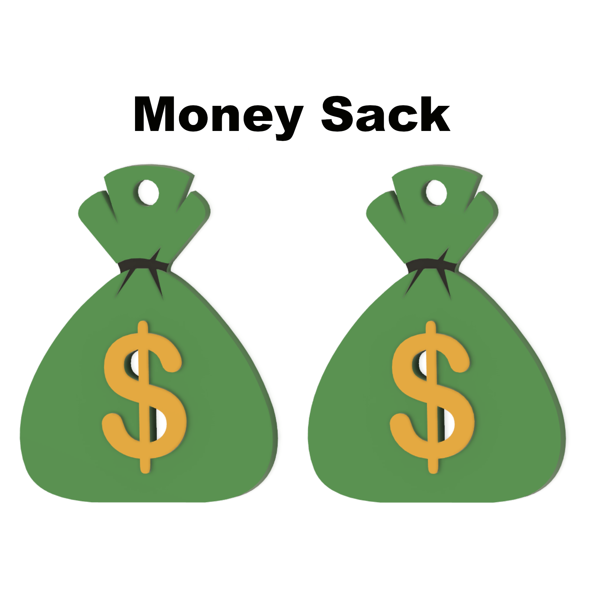 ? Money Sack Earrings – 3D Printable Design ?