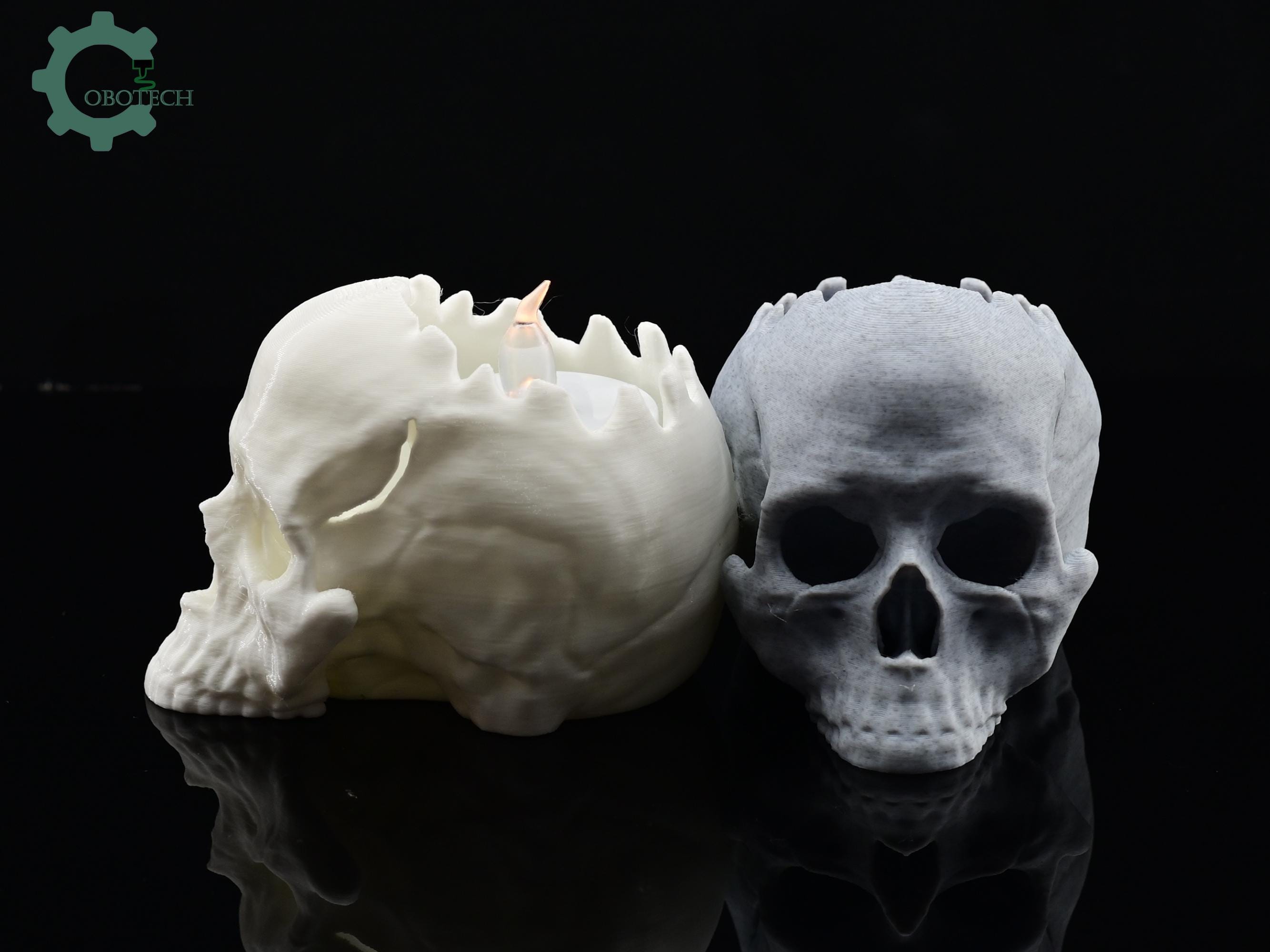 Cobotech Skull Tea Light Holder - Fall Desk Decor - Fun Cobotech Halloween Toys - Unique Halloween Gifts - Halloween Decor