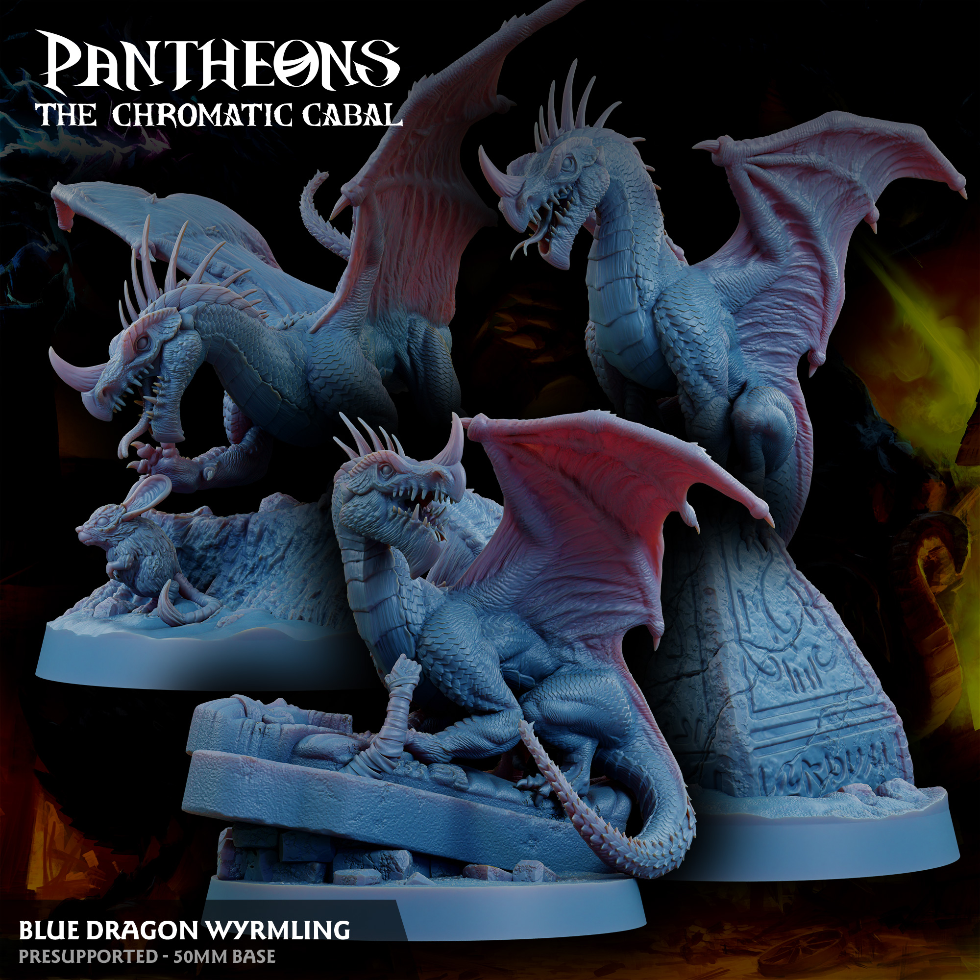 Pantheons: Wyrmling Blue Dragon