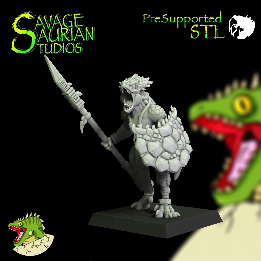 Lizardman Spear Warrior - Crested Iguanisaur