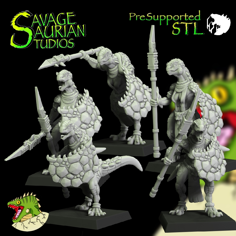 Aztolanni Iguanisaur Female Spear Warriors - Lizardmen