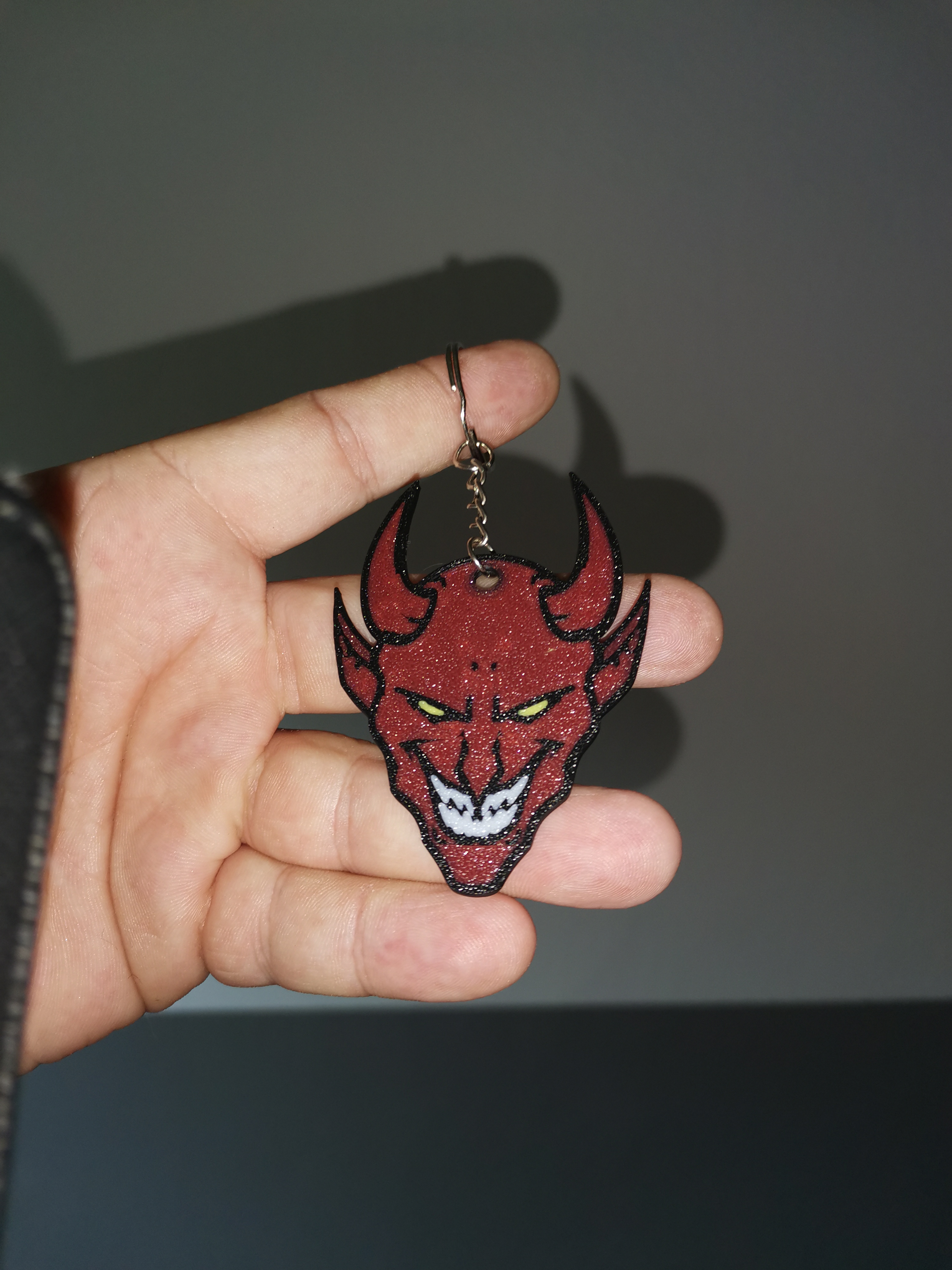 Multicolor devil keychain