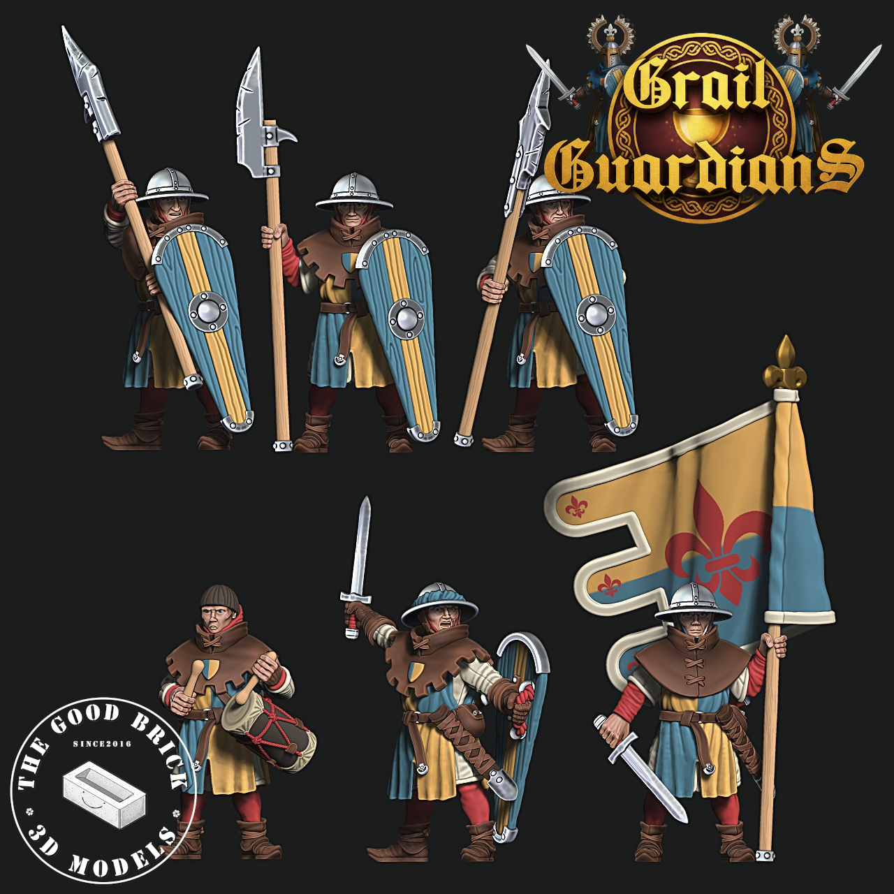 Medieval/Bretonn - Men at Arms - 28/32mm
