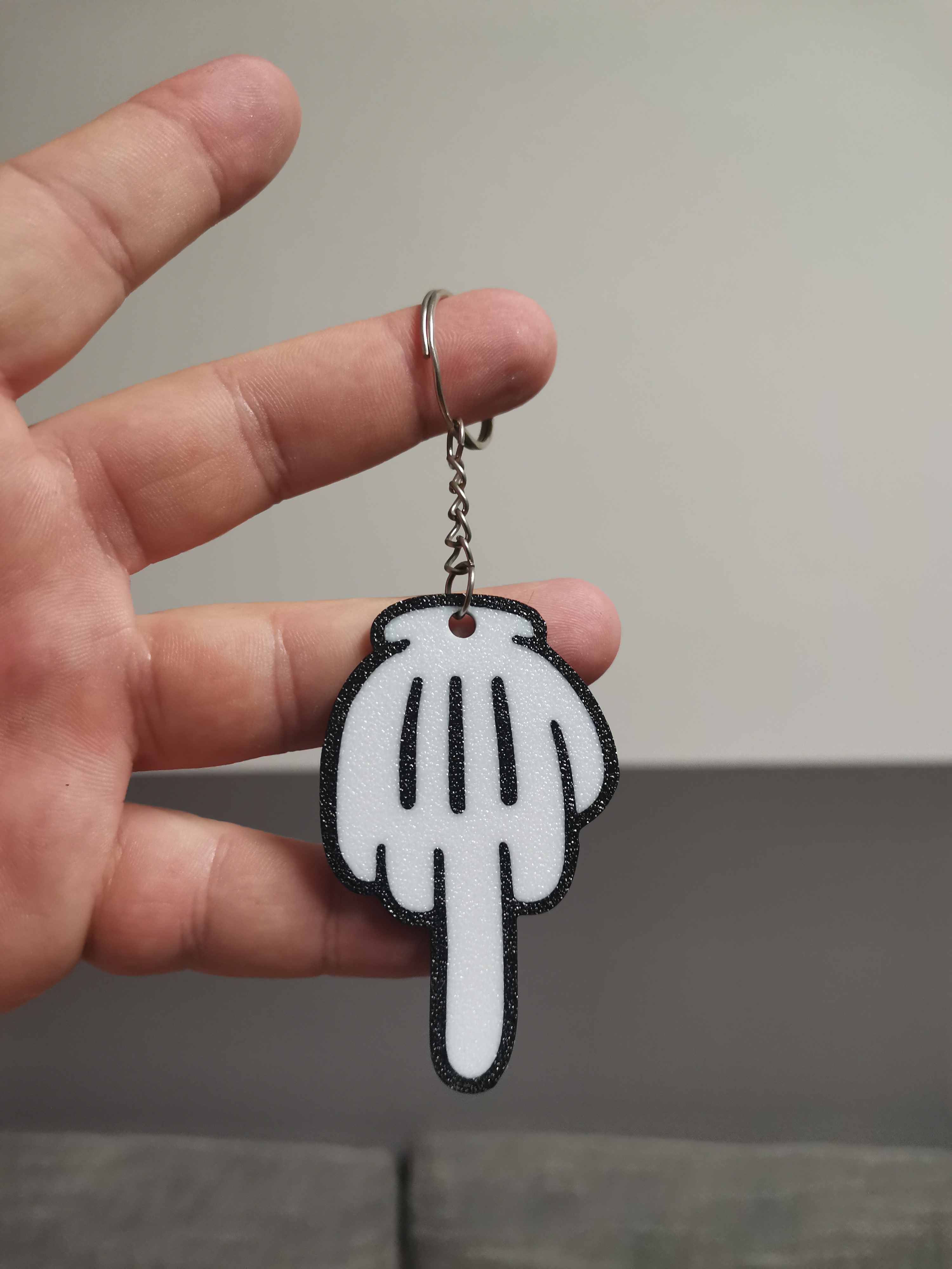 Middle finger multicolor keychain