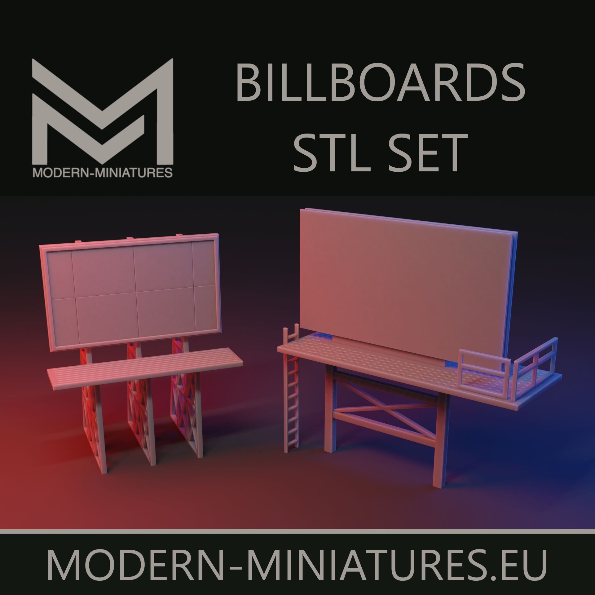 Billboard Set. Two easy print billboards for tabletop