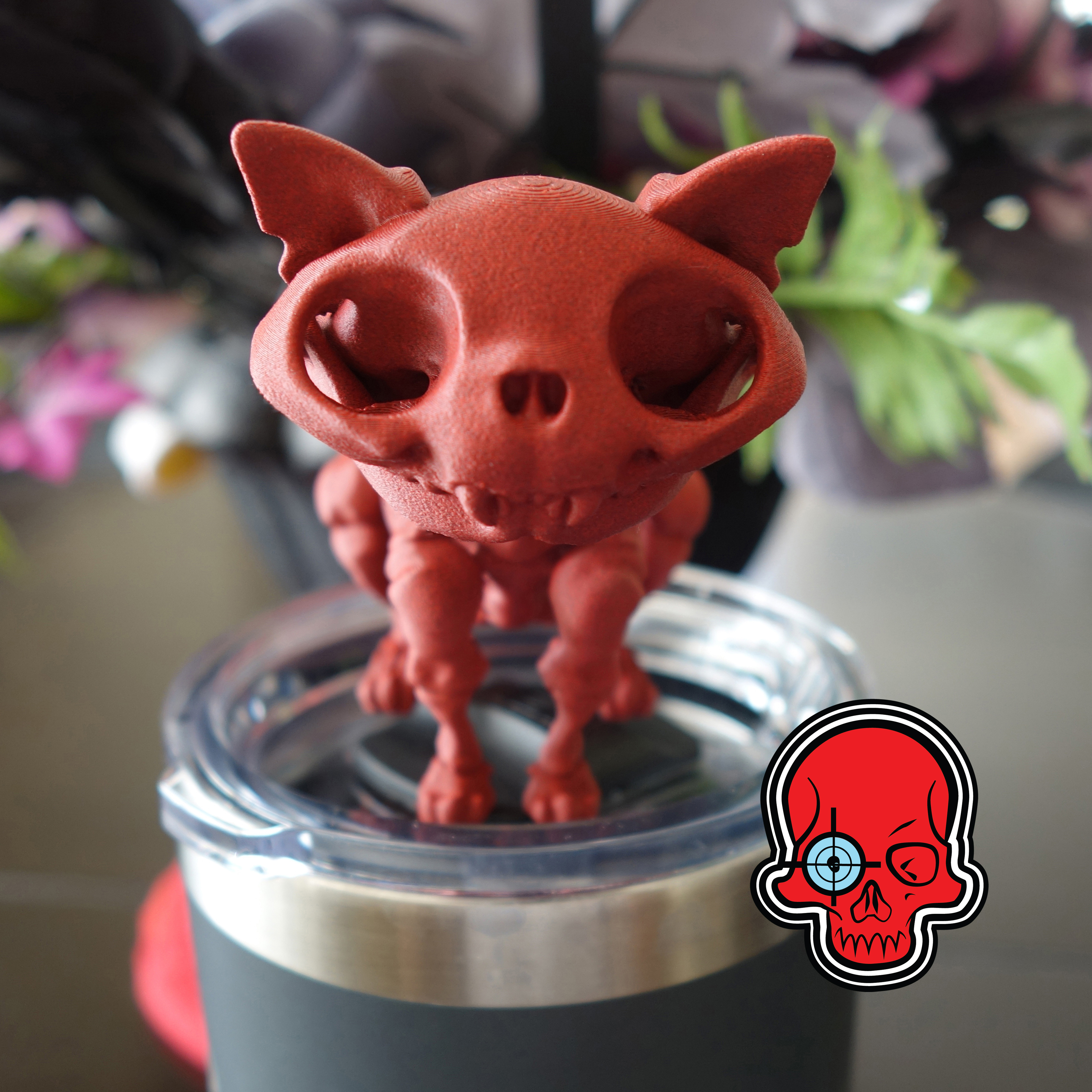 Articulated Stylized Cat Skeleton 3D Print-In-Place STL Digital Model Fidget Toy
