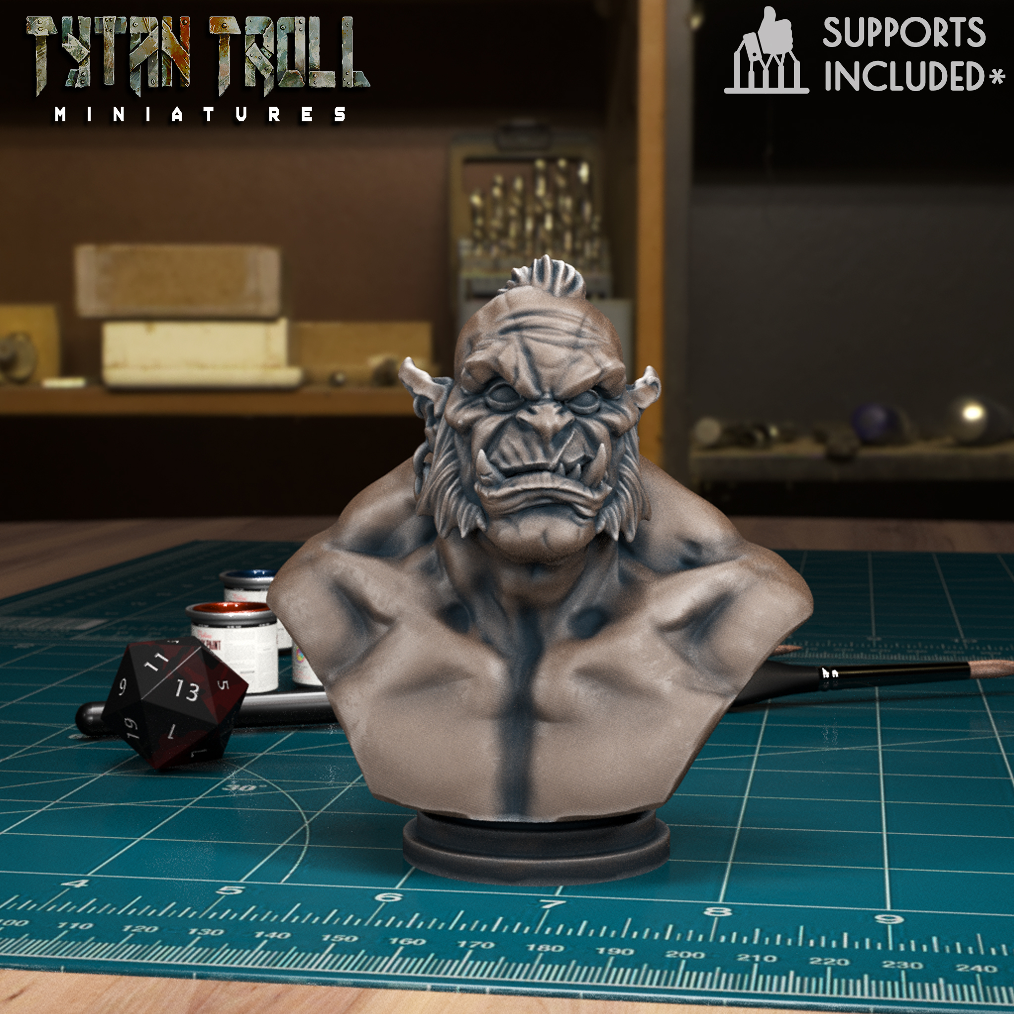 Orc Bust [Pre-Supported]
