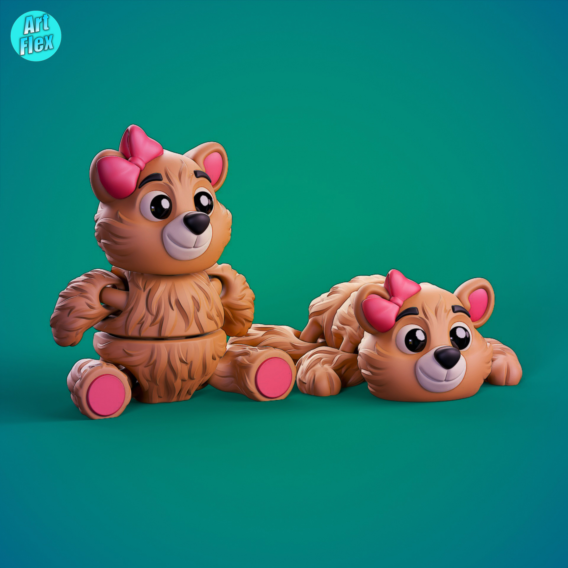 Flexi Teddy Bear Print In Place STL/3MF