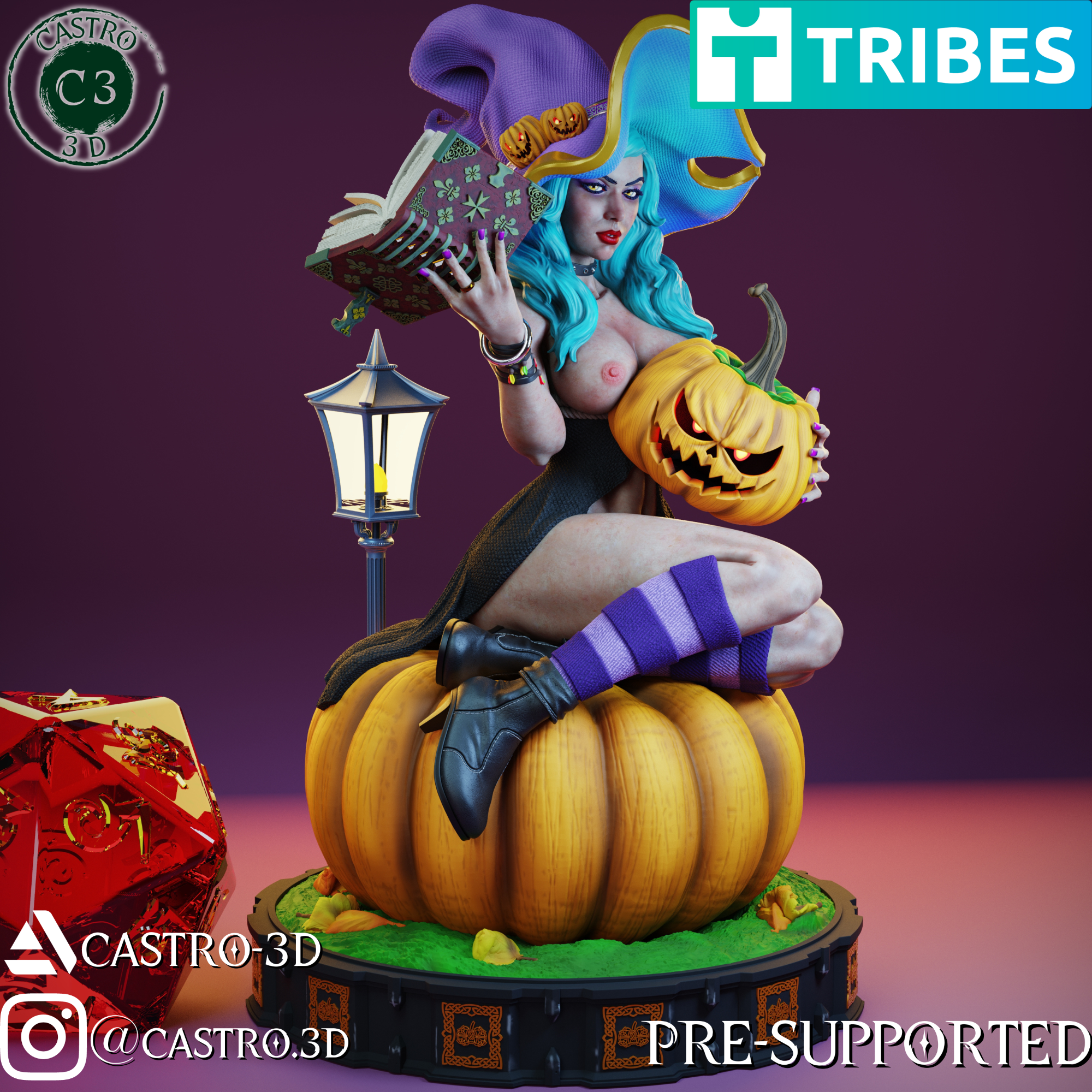 Mabel the Witch NSFW - boardgame mini with dnd sheet