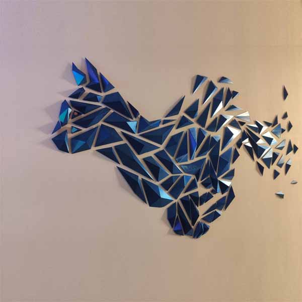 Geometric cat wall art