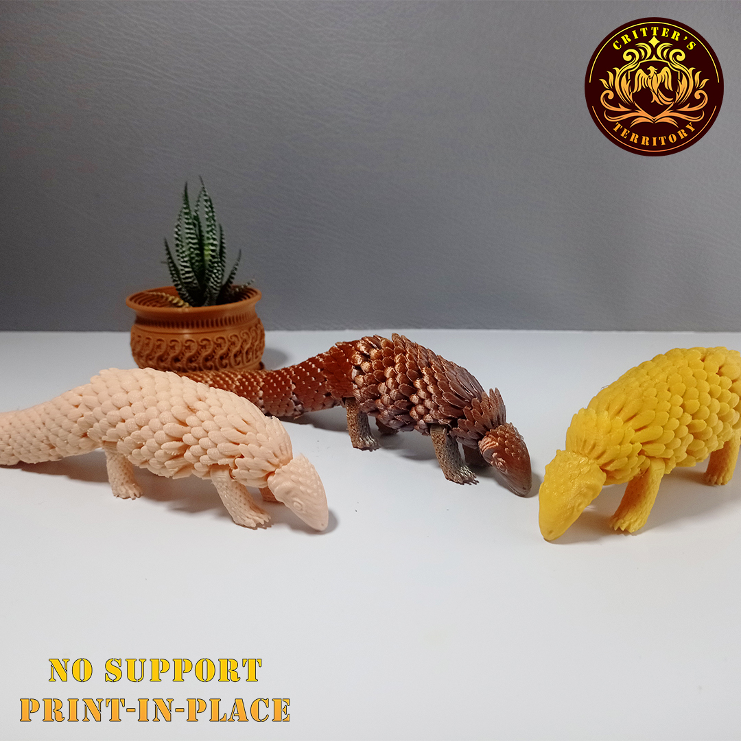Articulated print-in-place Cute Pangolin