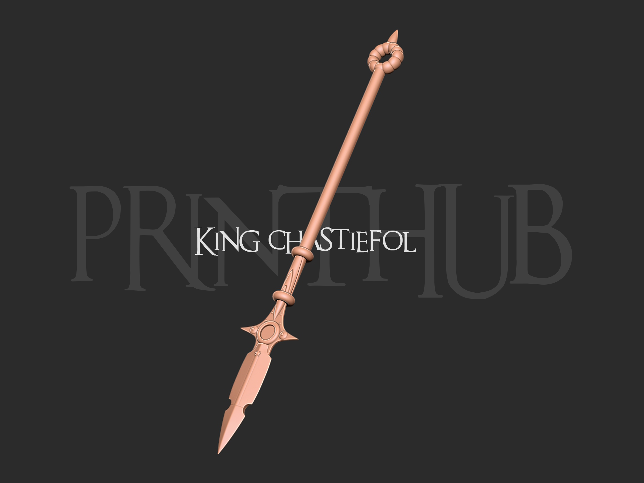 King chastiefol staff for cosplay prop