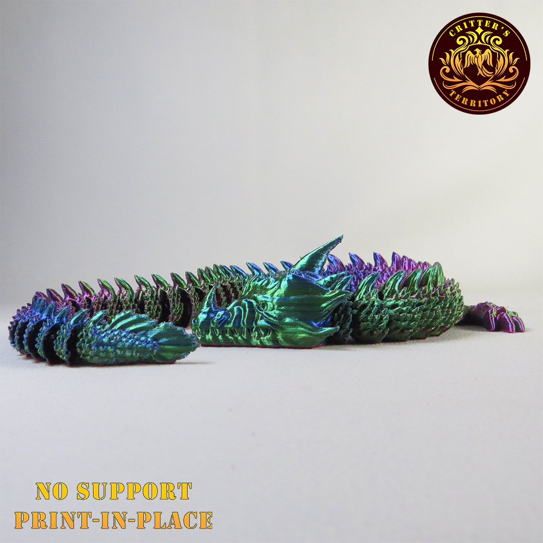 Articulated Dragon, print-in-place, No-Support