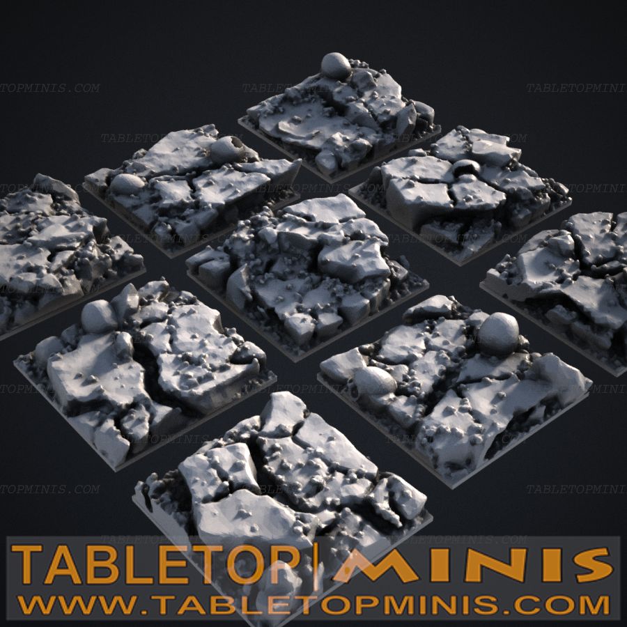 Cracked Earth 20mmx20mm Square Bases Topper