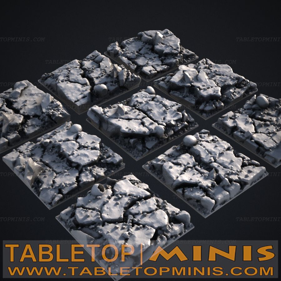 Cracked Earth 25mmx25mm Square Bases Topper