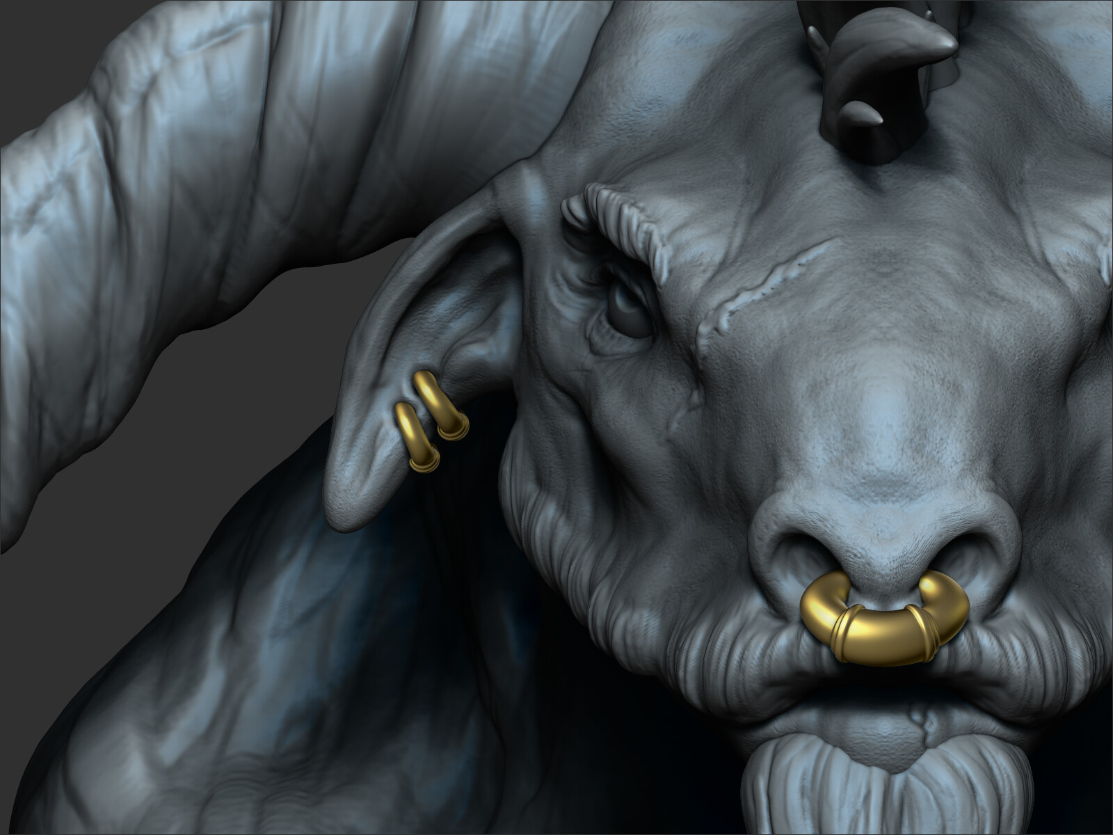 free Minotaur Bust, unsupported