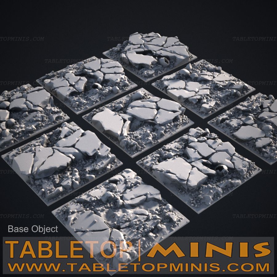 Cracked Earth 30mmx30mm Square Bases Topper