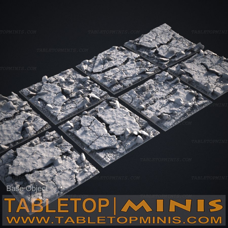 Cracked Earth 50mmx50mm Square Bases Topper