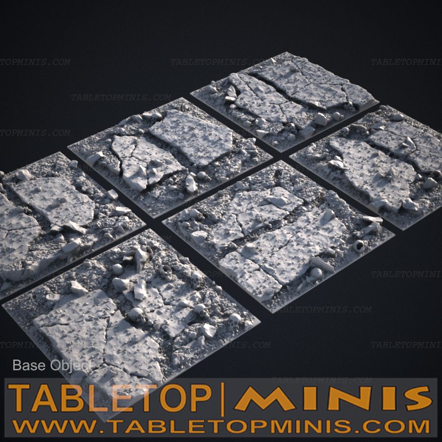 Cracked Earth 60mmx60mm Square Bases Topper