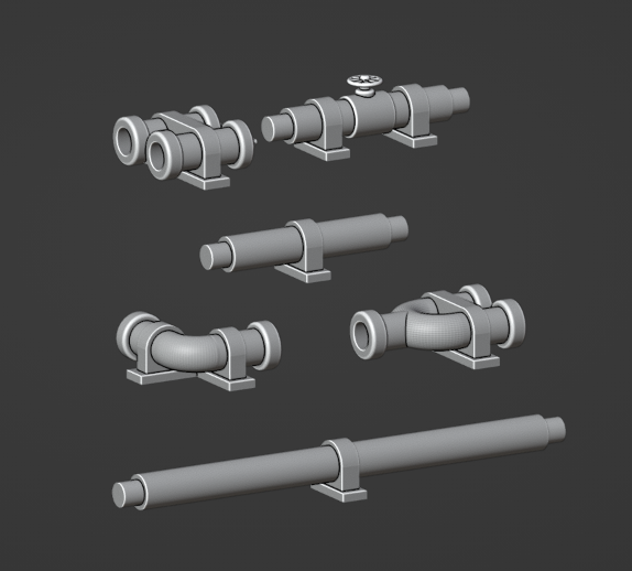 Science Fiction Wall Pipes Two Set
