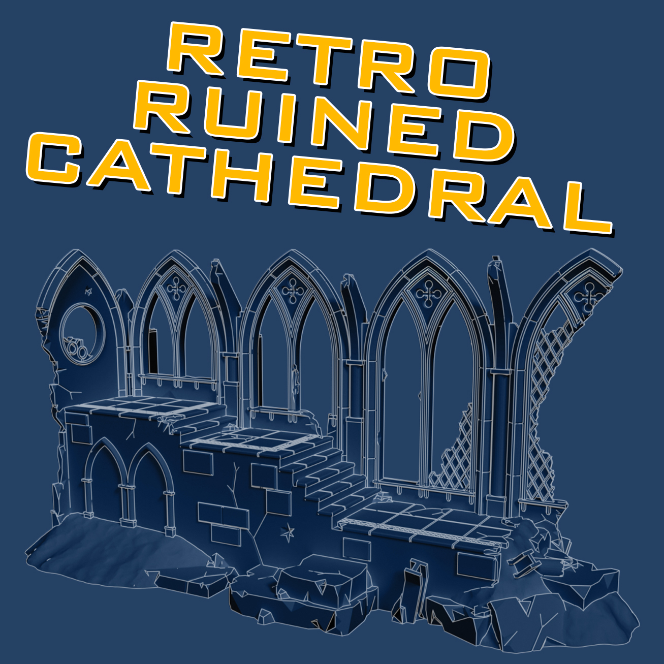 Retro Ruined Cathedral