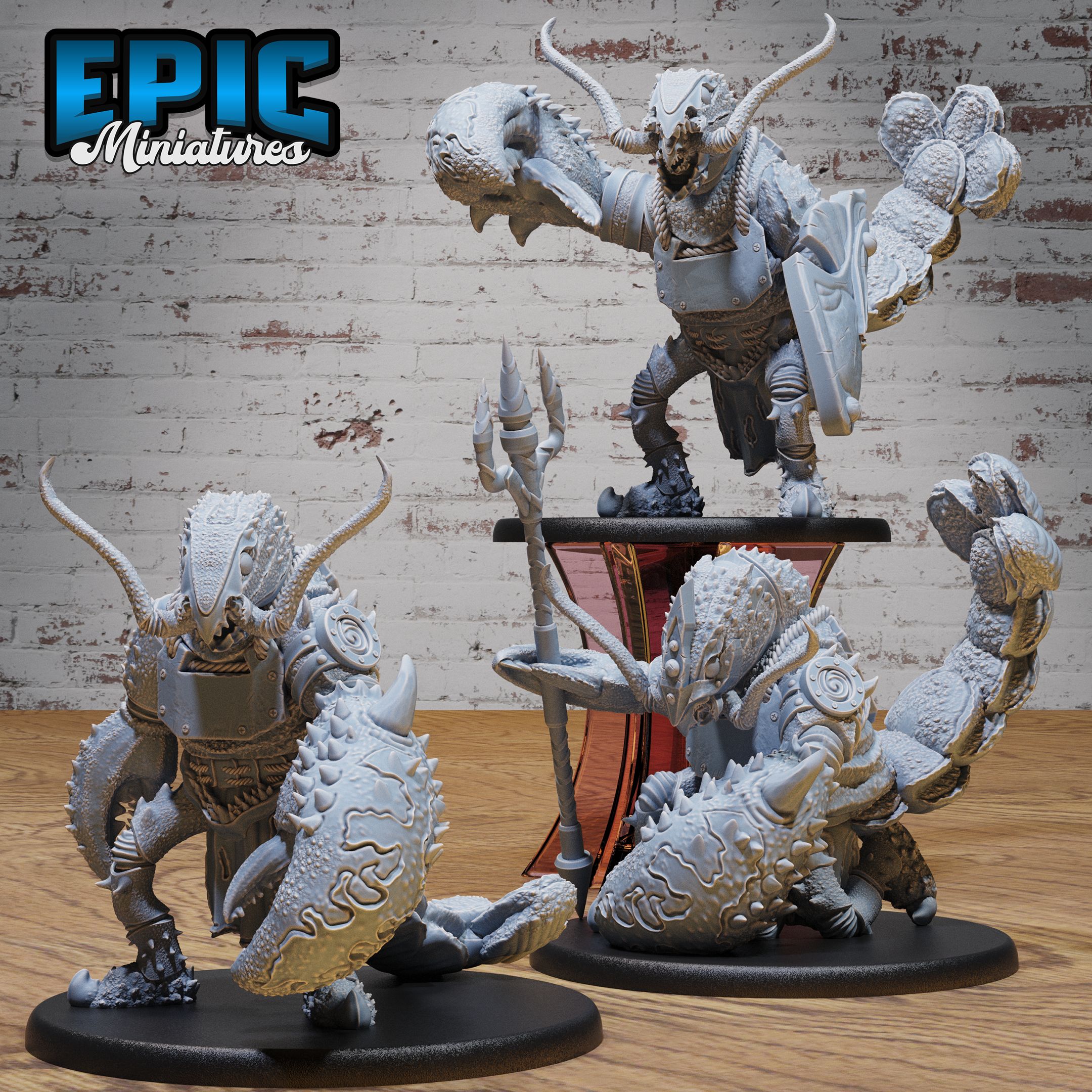 Lobster Folk Warrior Set / Underwater Claw Hugger / Humanoid Sea Creature / Underwater Animal Tribe / Ancient Fighter Beast / Water Predator / Evil Swimmer / Ocean Encounter