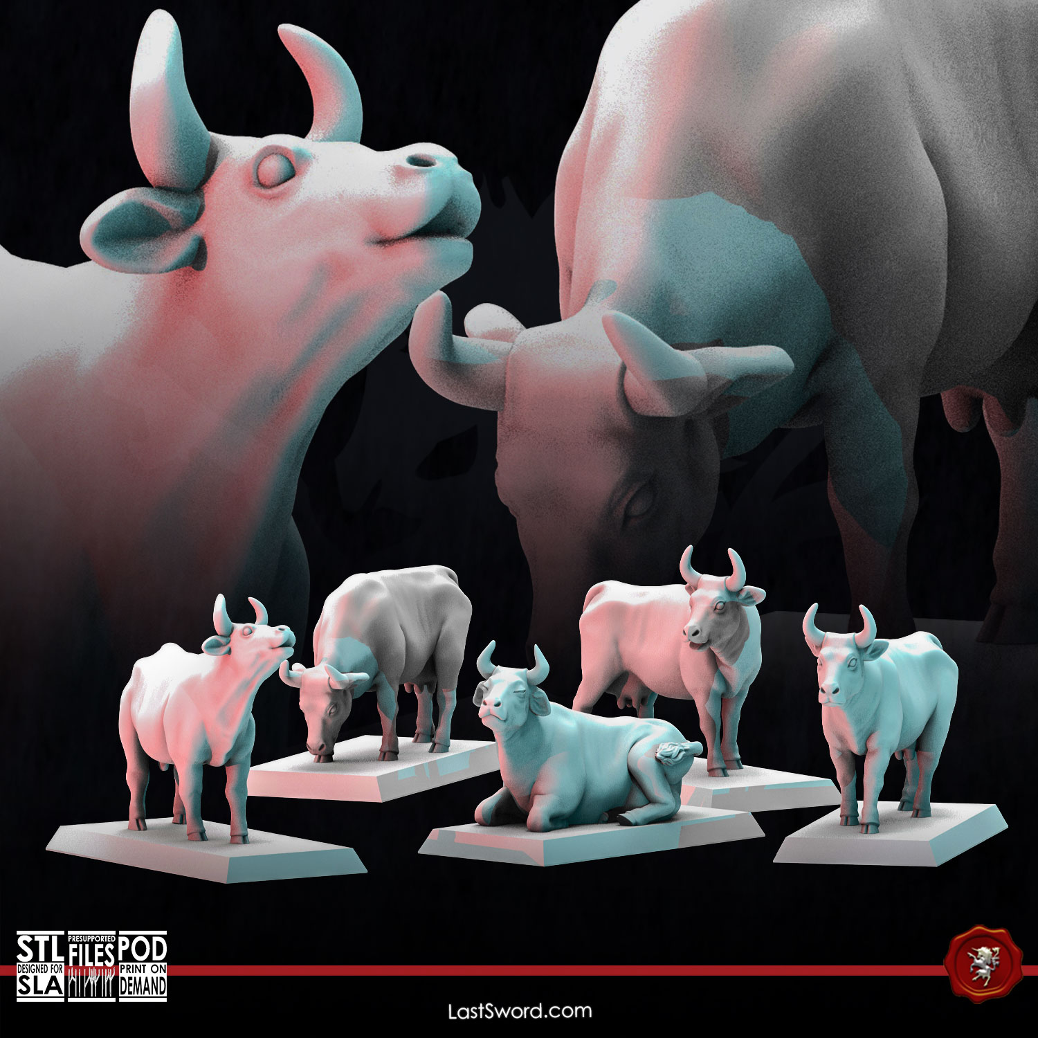 Herd of Cows | Pre-Supported | 30mm Vikings