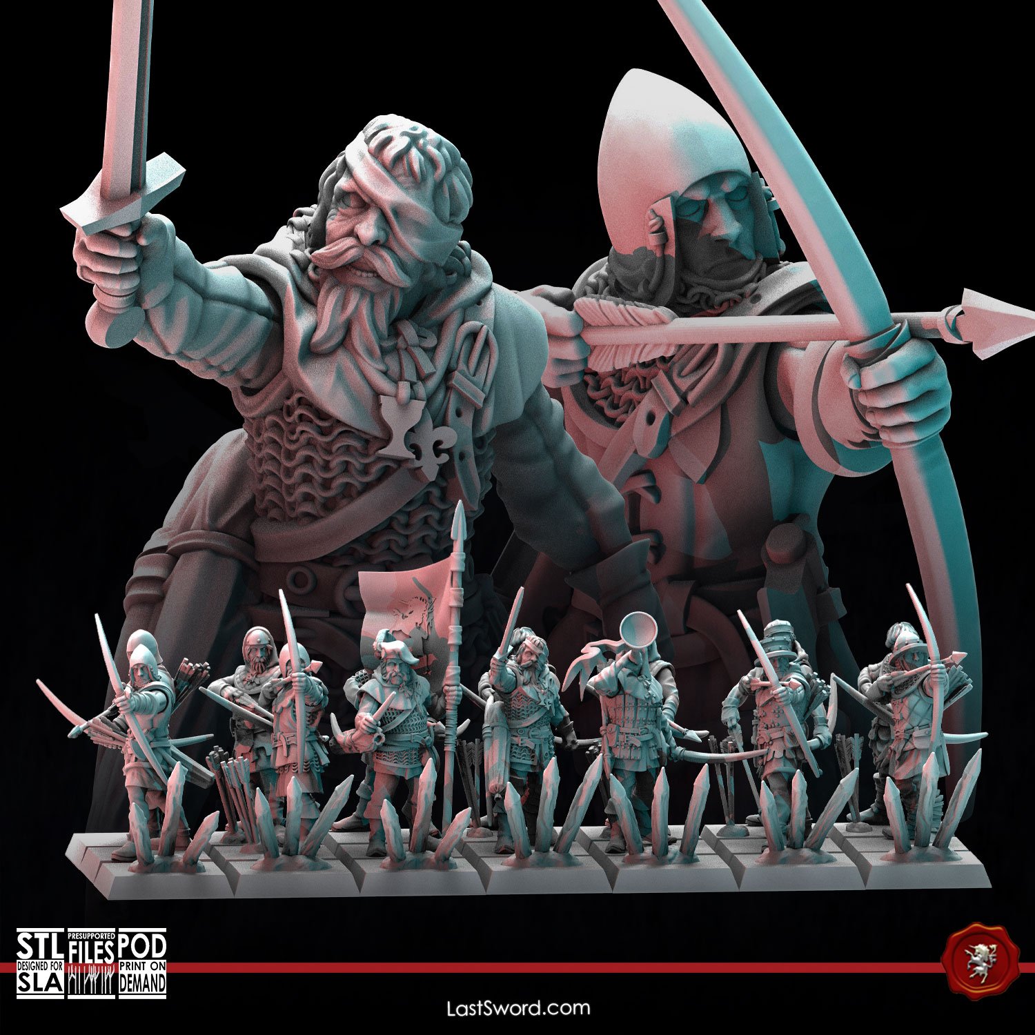 Neverra Archers | Pre-Supported | 30mm Fantasy