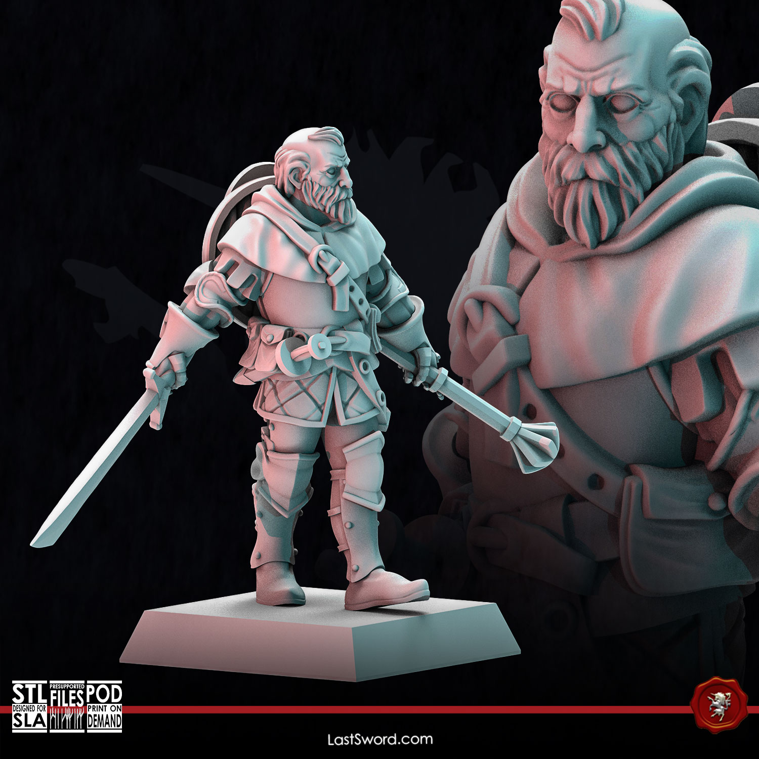 Sergeant At Arms | Pre-Supported | 30mm Fantasy