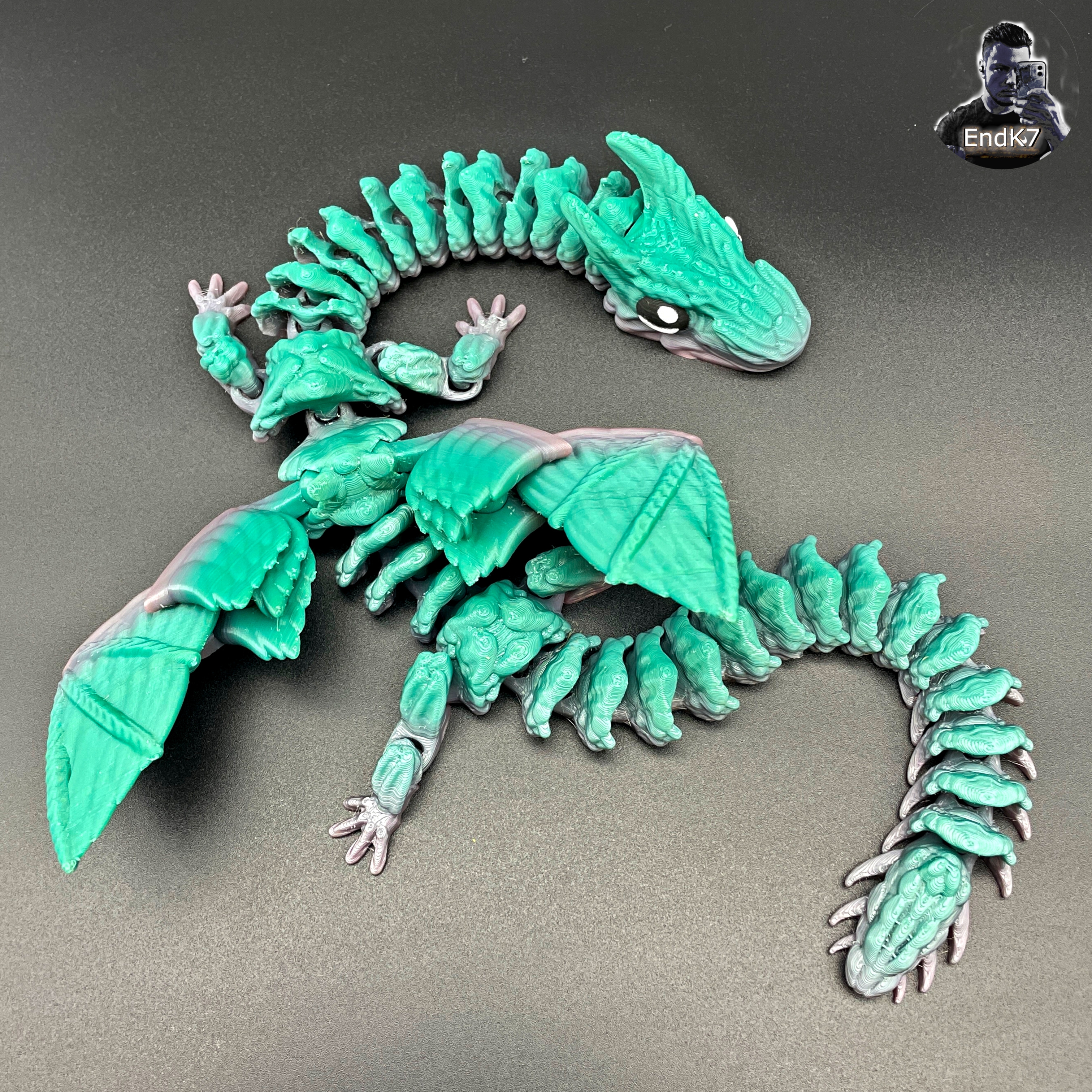Big Gras Dragon - Winged - Articulated - Flexi - Print in Place - No Supports - Fantasy