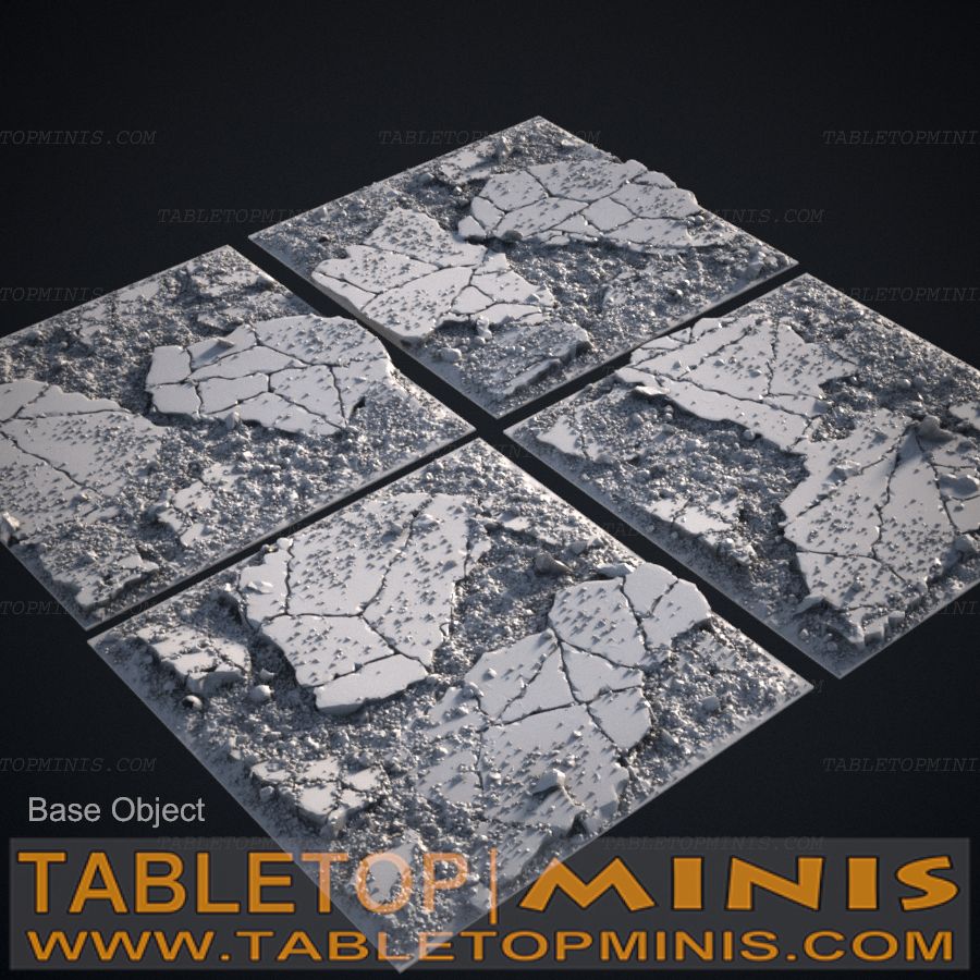 Cracked Earth 100mmx100mm Square Bases Topper
