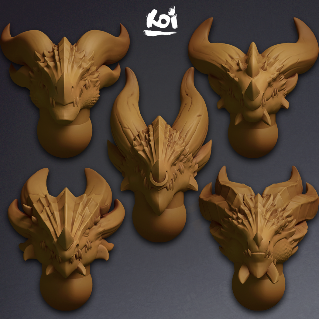 Dragonkin - Miniature heads