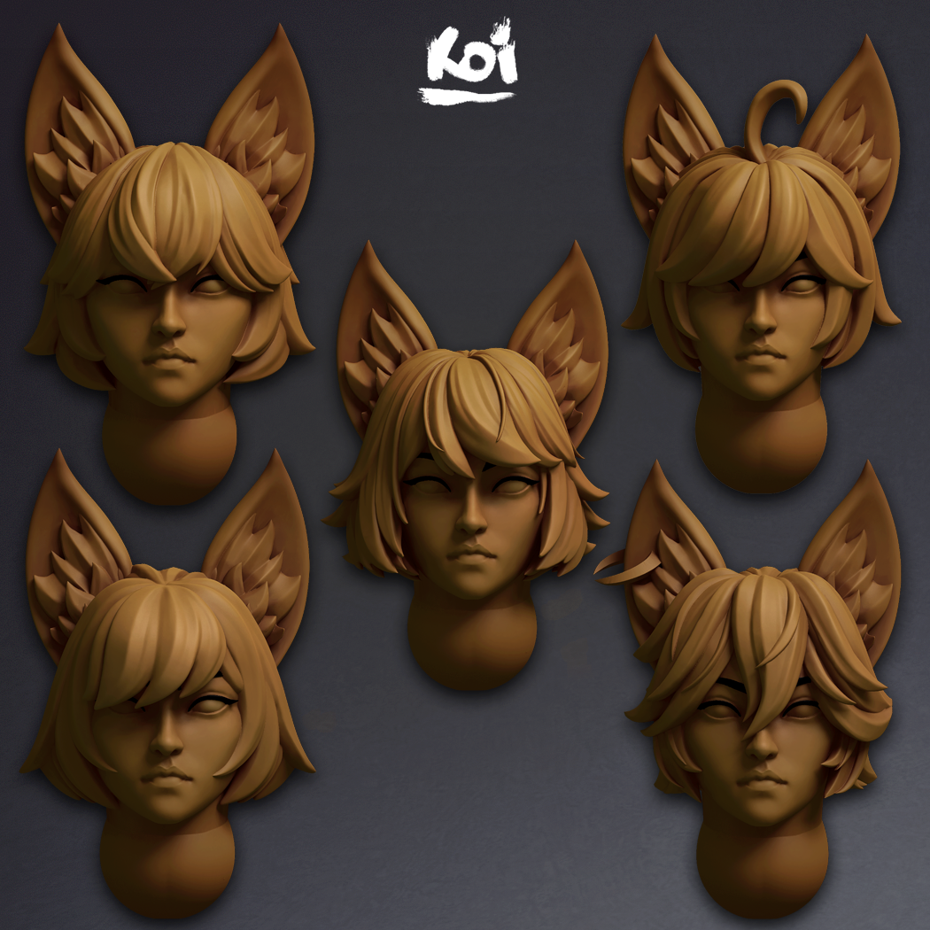 Kitsune - Miniature heads