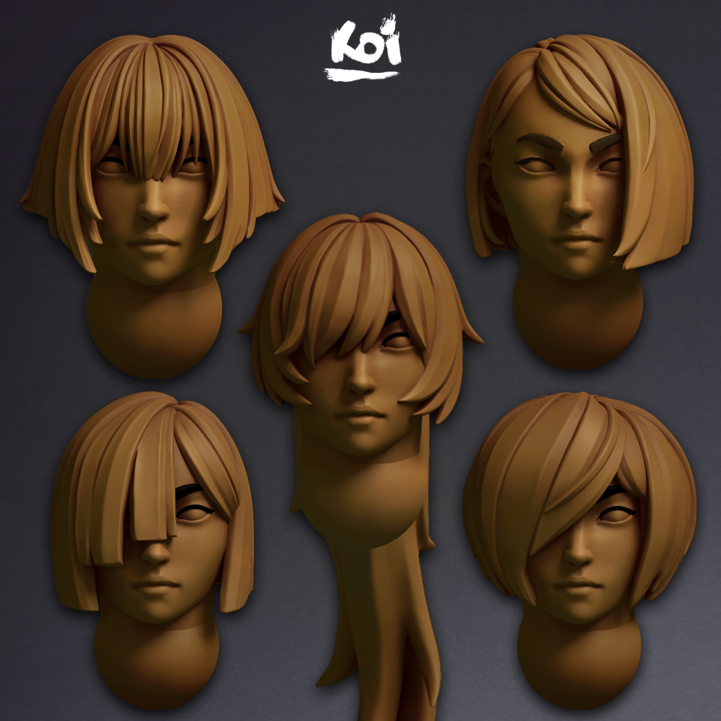 Tsukoyomi's Priestess - Miniature heads