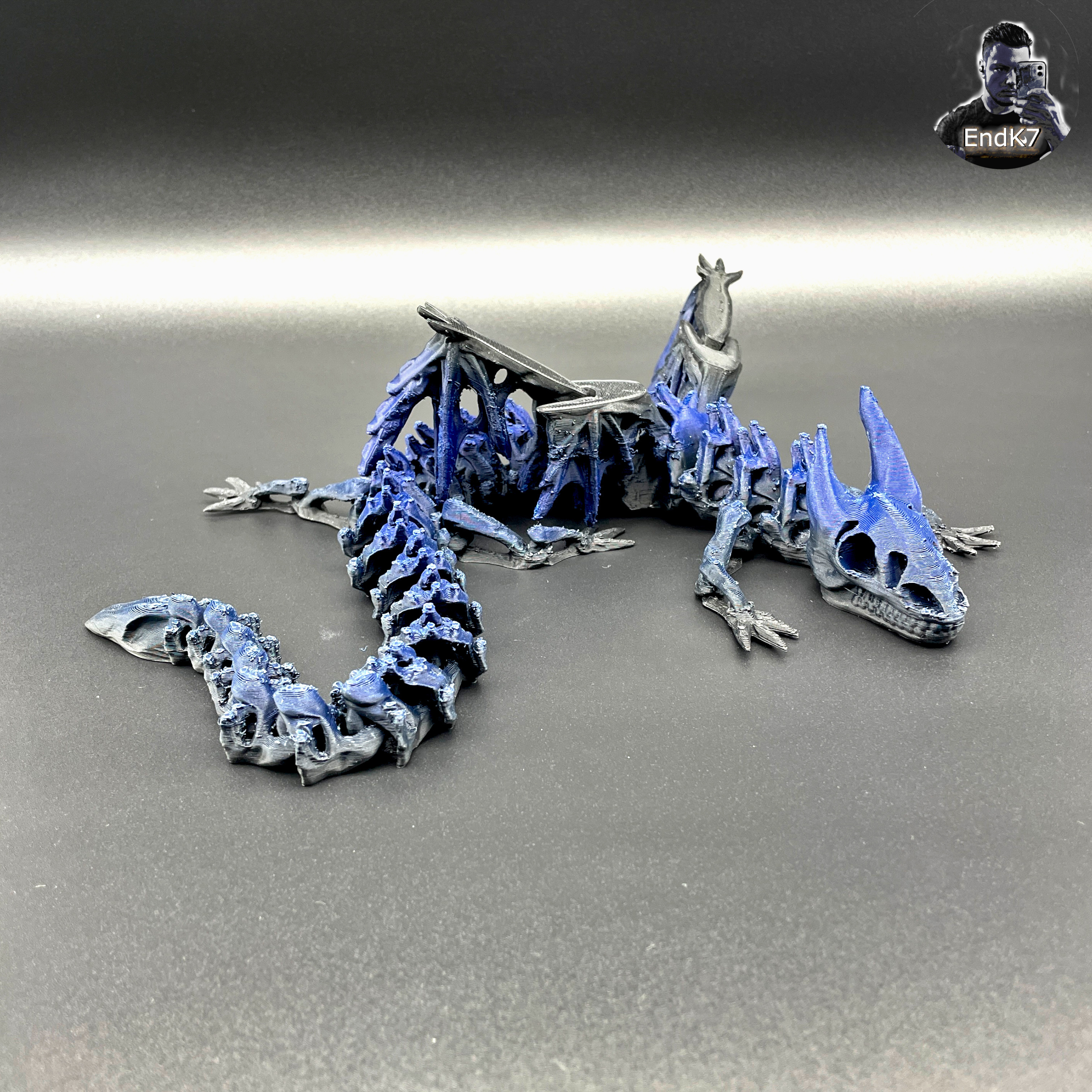 Big Skeleton Dragon - Winged - Articulated - Flexi - Print in Place - No Supports - Fantasy - Multicolor