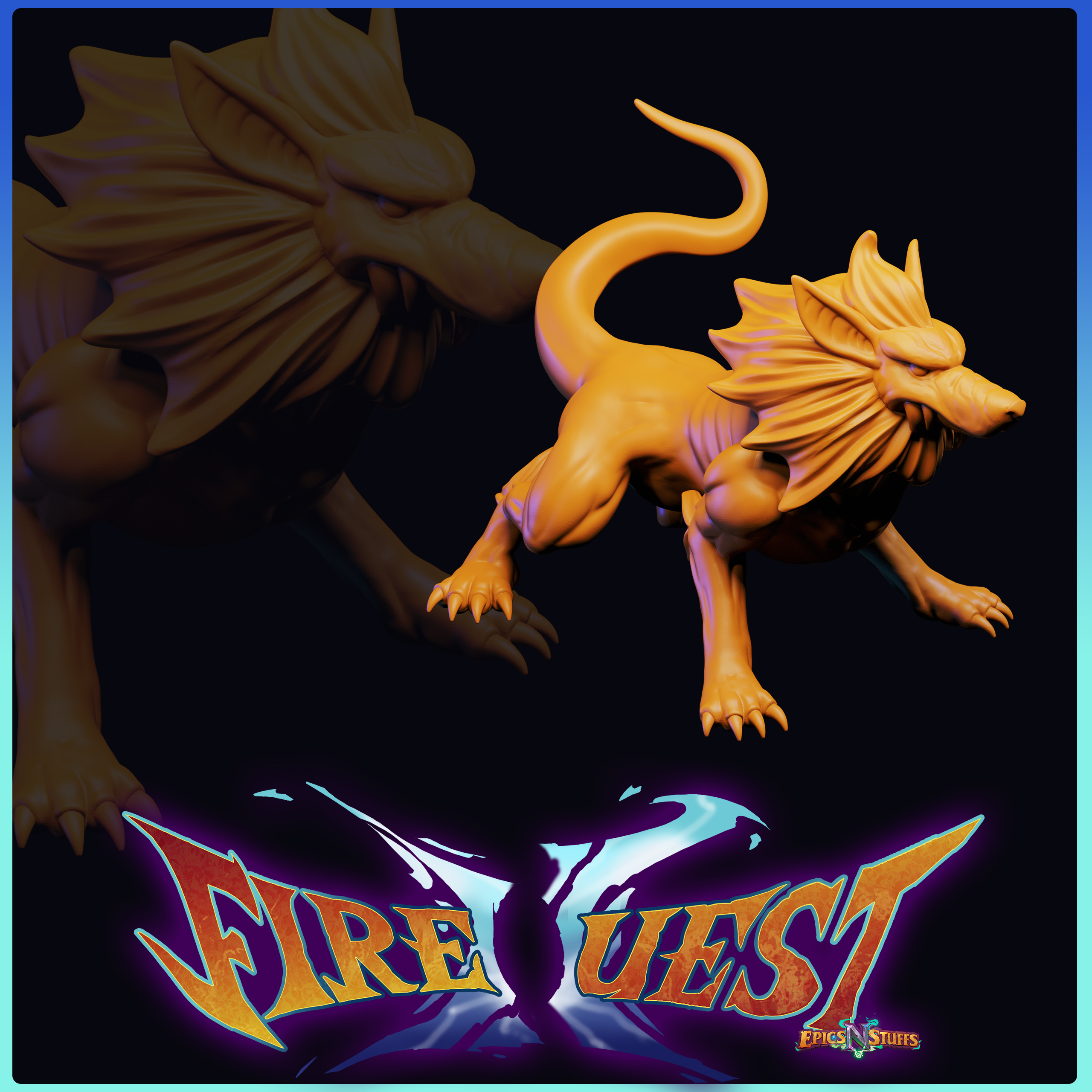 Curr, Fire Quest II Miniature/Statue - Pre-Supported