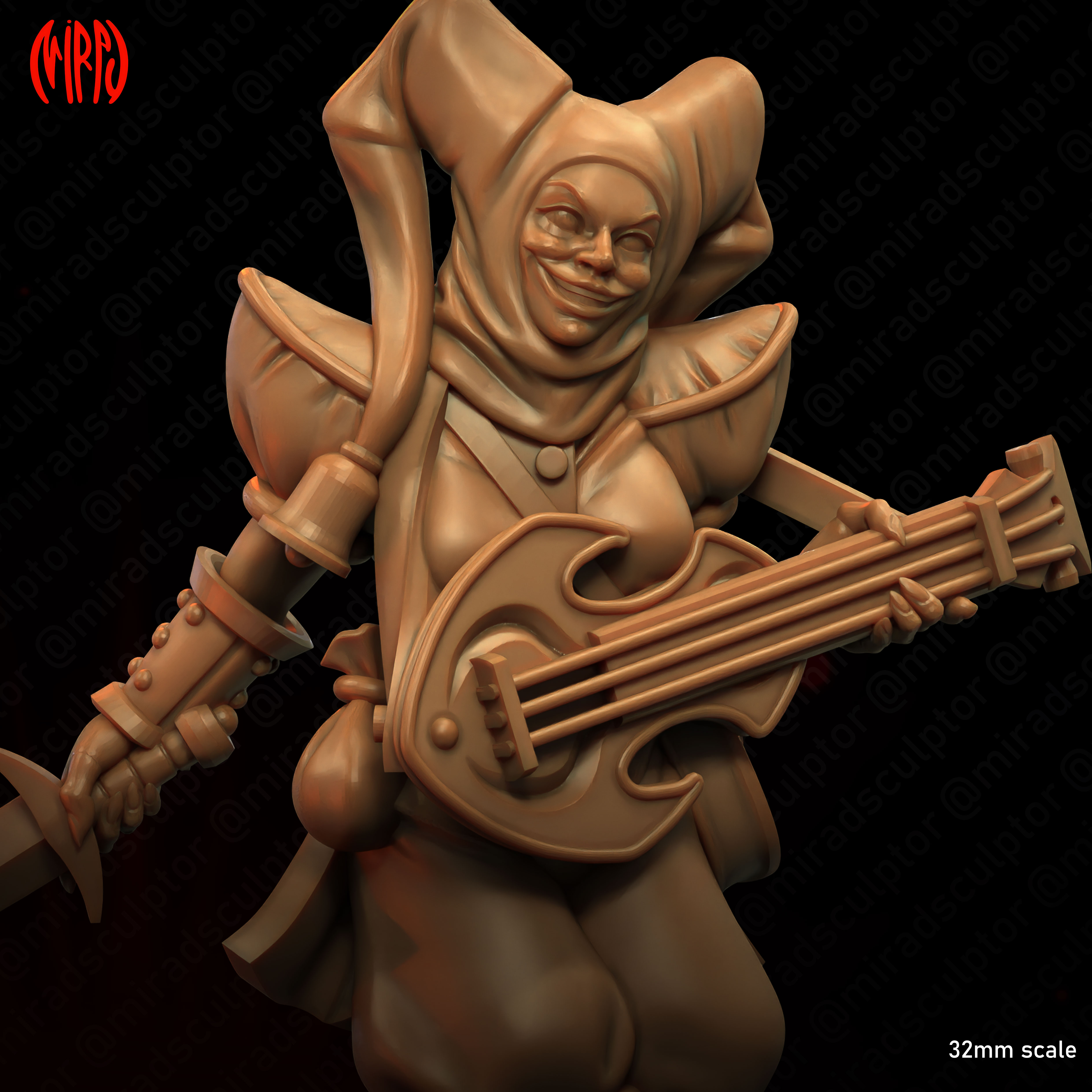 Ruby Elf Bard 32mm