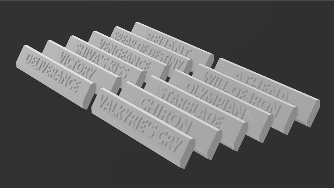 Unit name plates for Eidolon: The Unification War