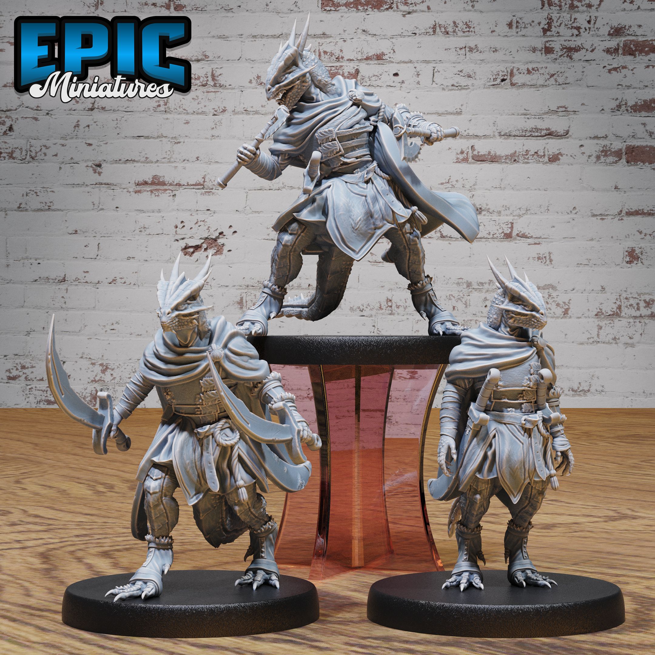Half-Dragon Adventurer Set / Dragon Lizard Hybrid Beast / Ancient Dragonborn Folk / Reptile Monster Tribe / Humanoid Drake Fighter / Draconic Guard Creature / Magical Warrior / Evil Fighter Encounter