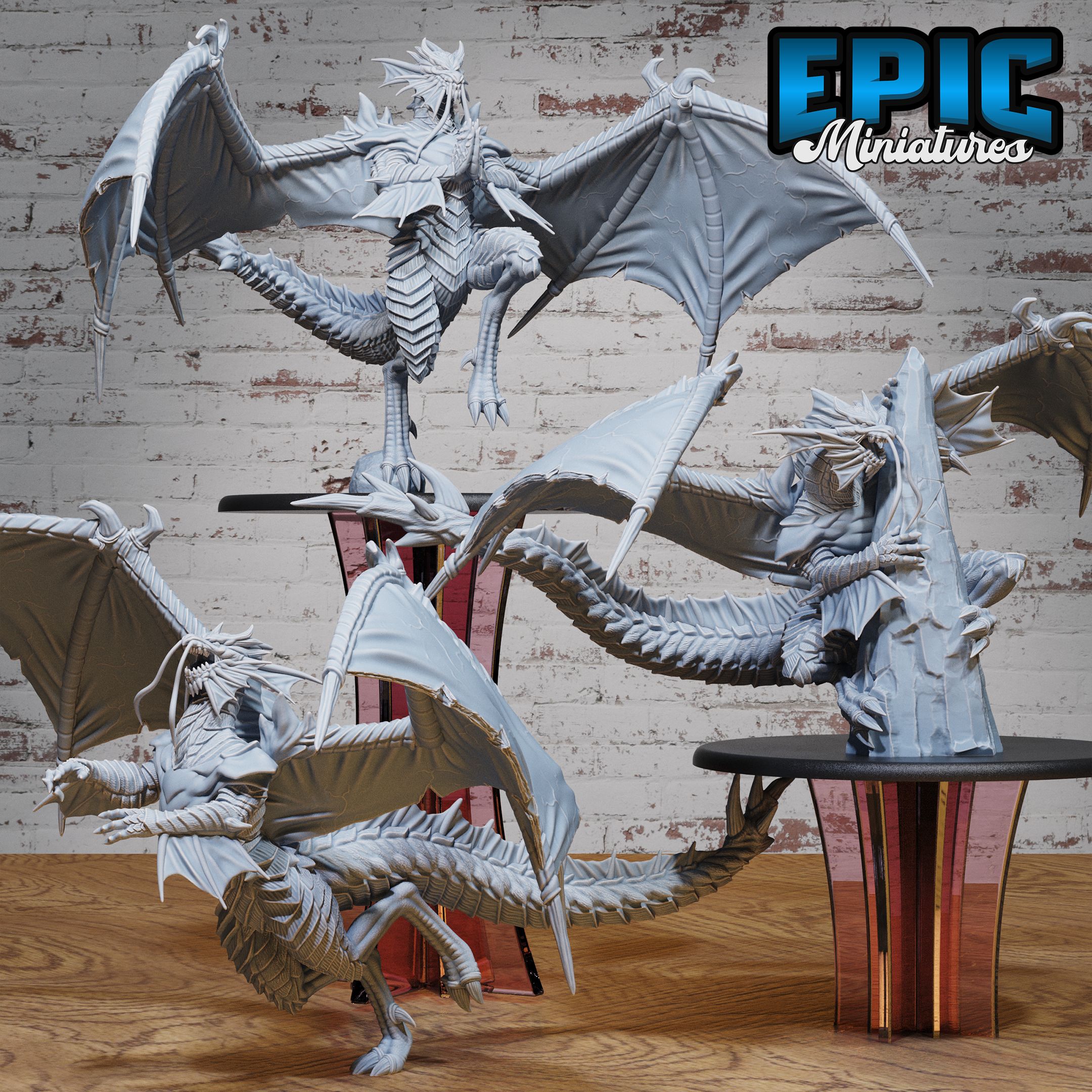 Platinum Dragon Set / Legendary Drake / Mountain Monster Encounter / Magical Mount Beast / Treasure Guard / Flying Evil Predator / Winged Dragonborn Creature / Draconic Army