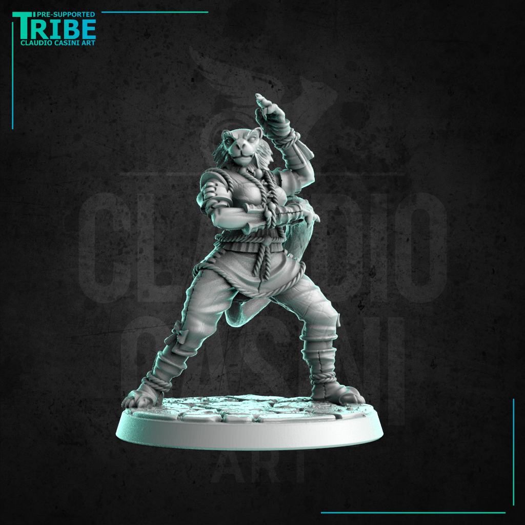 (0237) Female felinid rakshasa catfolk monk shaolin fighter